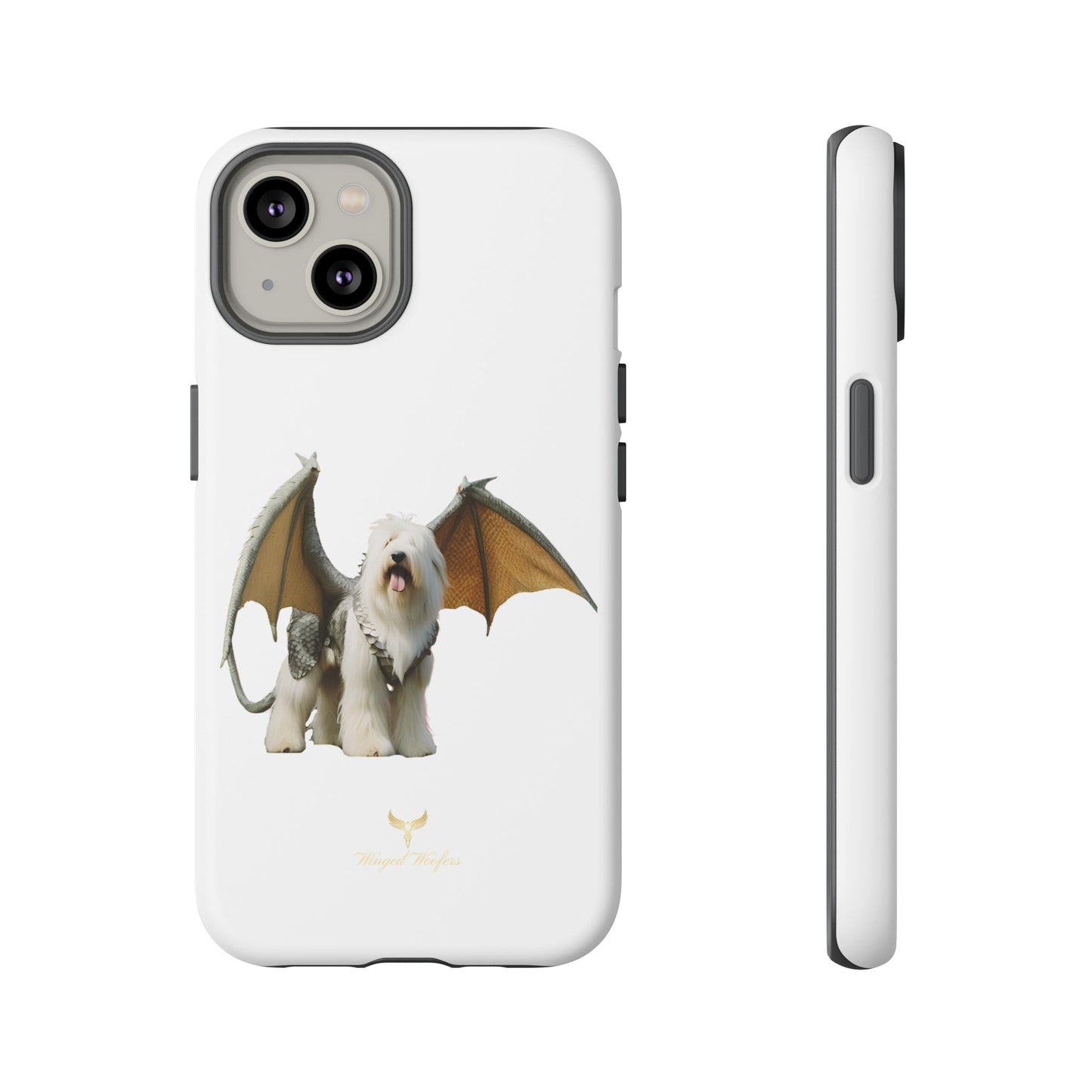 Fantasy Old English Sheepdog Phone Case - Tough Cases with Unique Dragon Wings Design