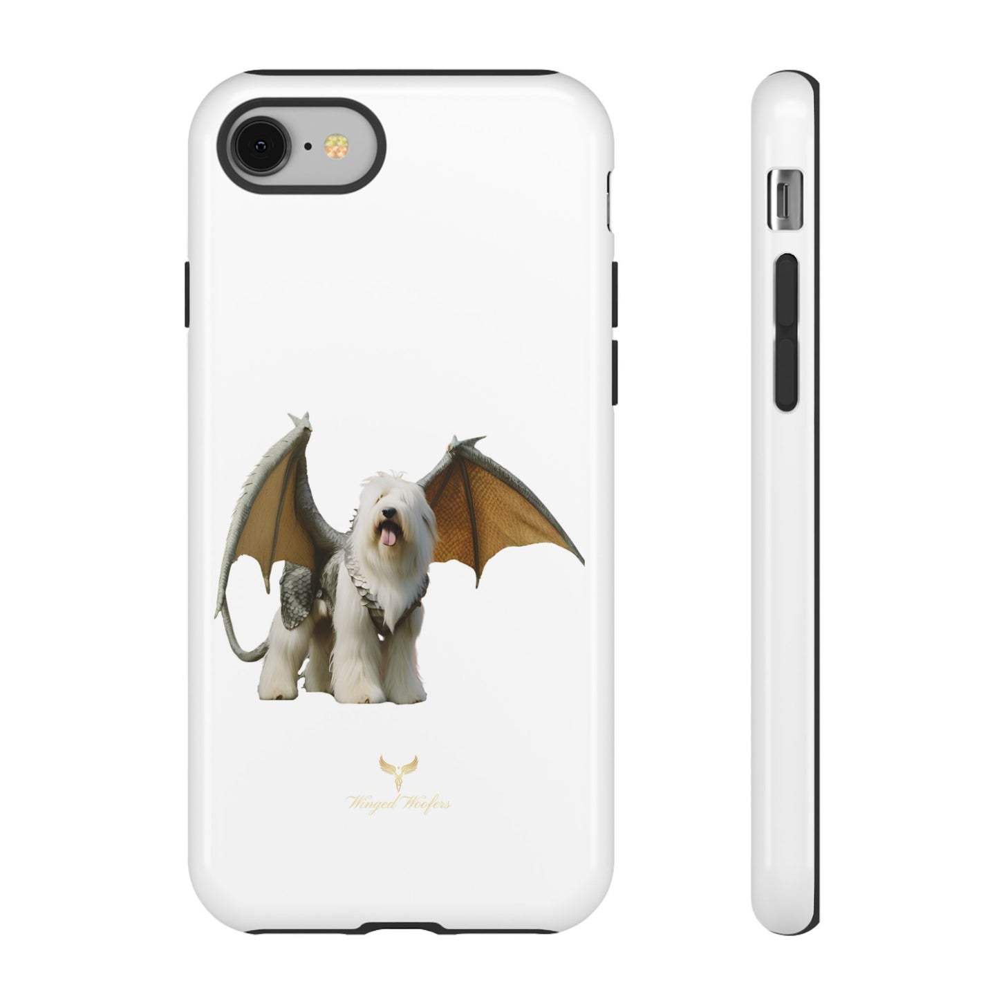 Fantasy Old English Sheepdog Phone Case - Tough Cases with Unique Dragon Wings Design