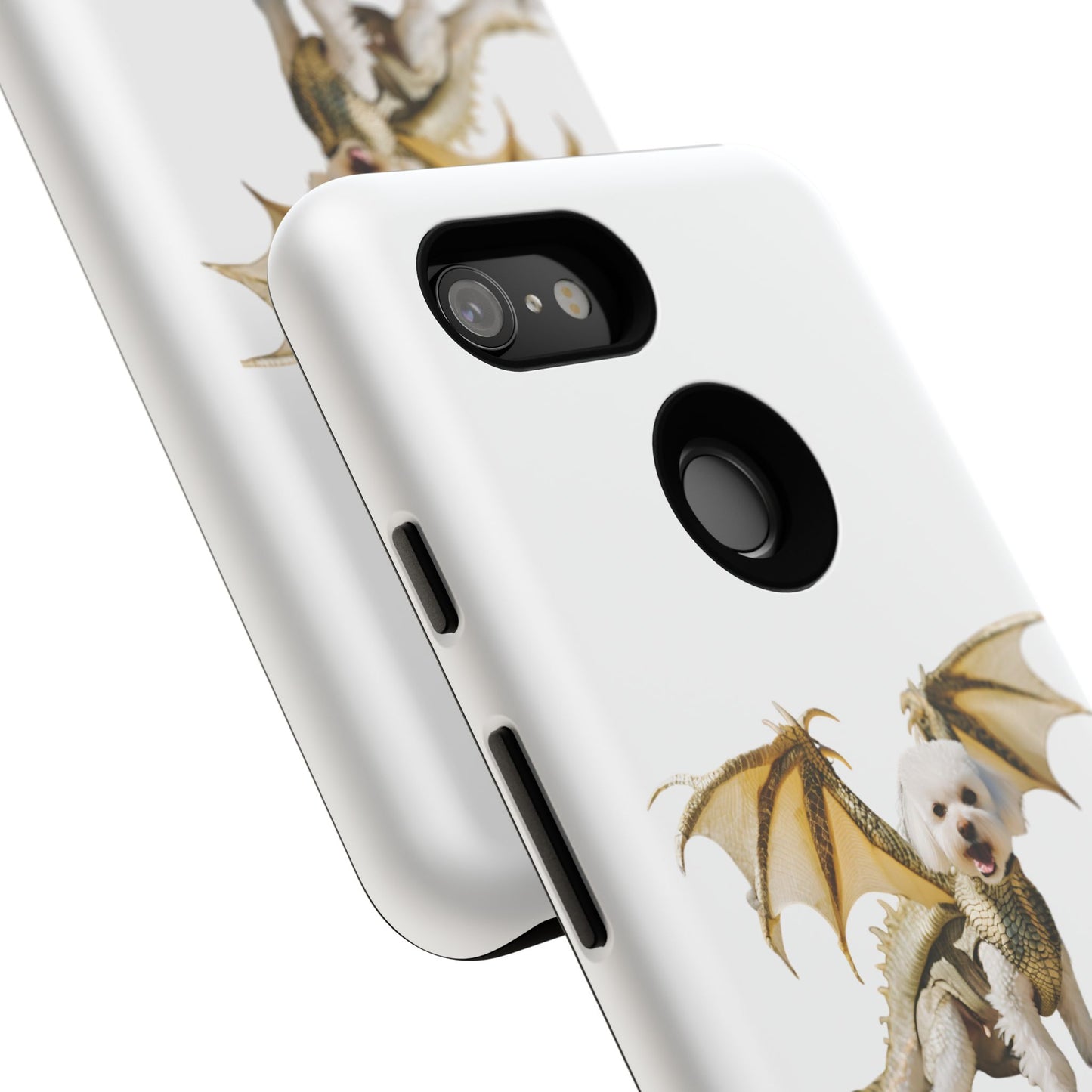 Cute Dragon Bichon Frisé Dog Phone Case - Tough and Stylish Pet-Themed Cover