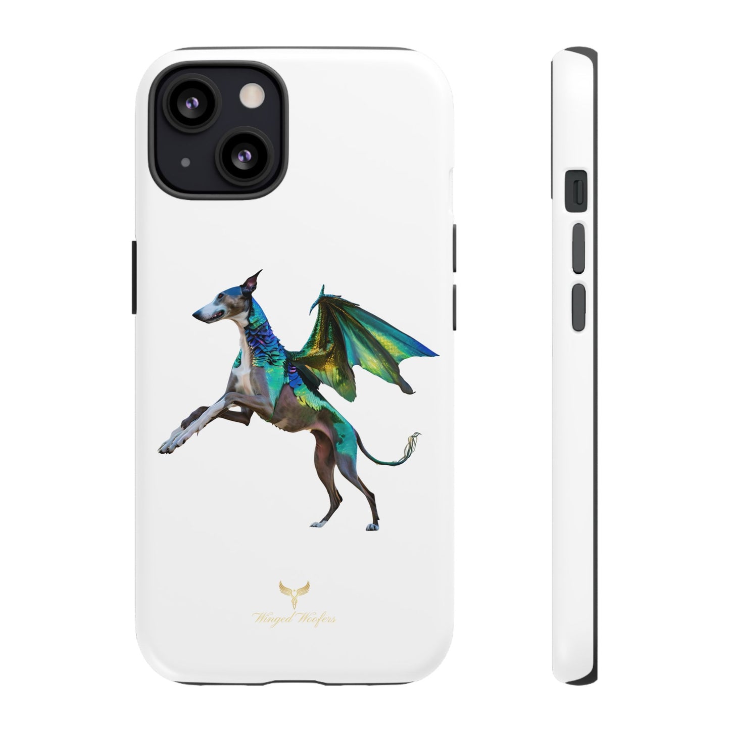 Fantasy Greyhound Dog Phone Case - Whimsical Winged Design for Pet Lovers