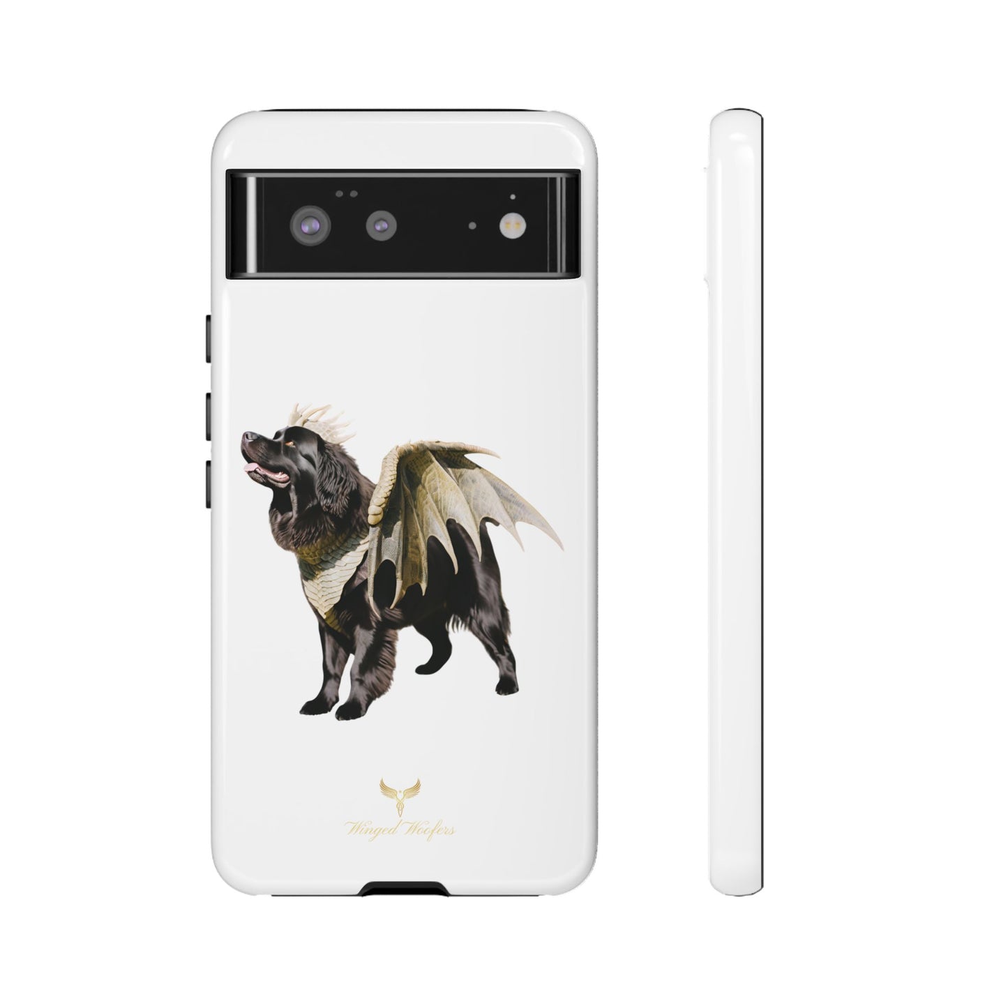 Magical Newfoundland Dog Phone Case - Tough & Stylish Cover with Winged Canine Design