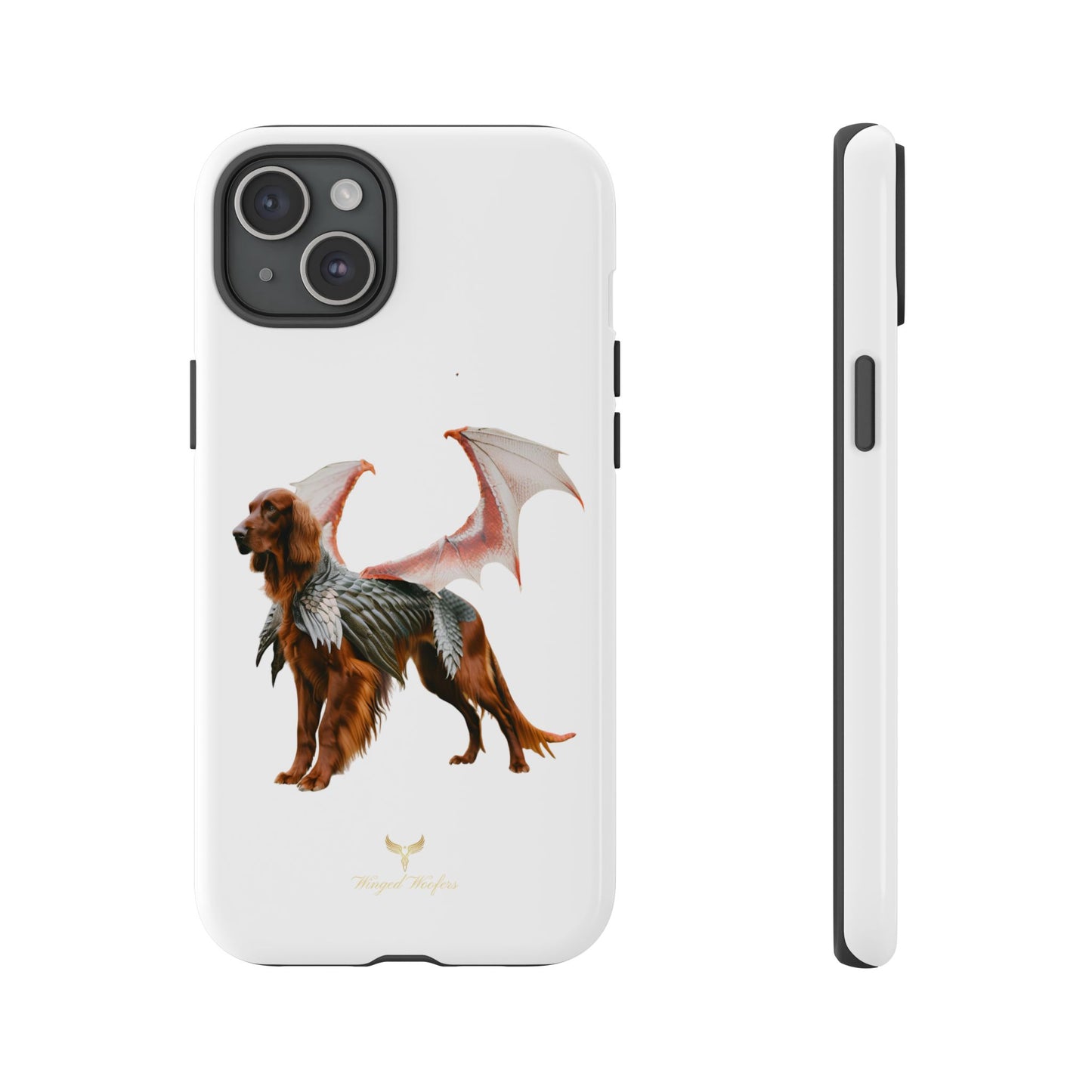 Fantasy Irish Setter with Dragon Wings Phone Case - Tough Cases with Winged Dog Design