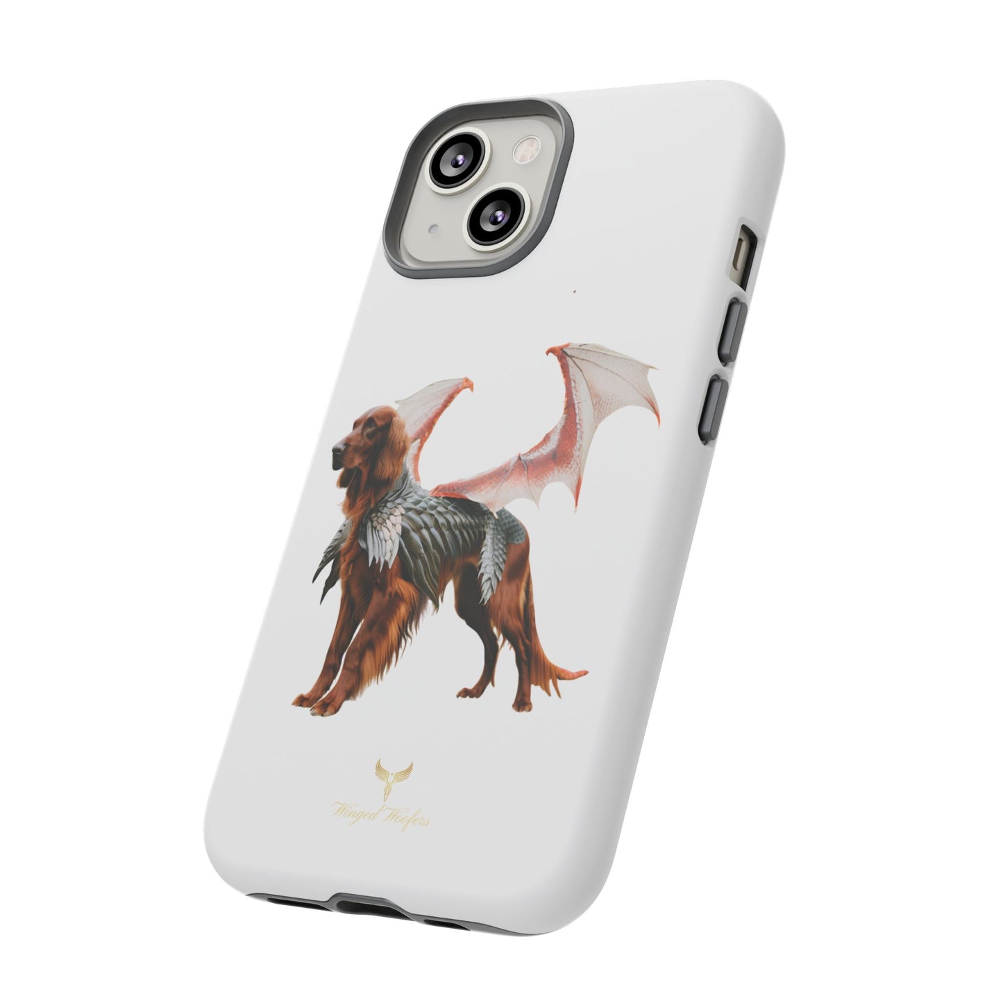 Fantasy Irish Setter with Dragon Wings Phone Case - Tough Cases with Winged Dog Design