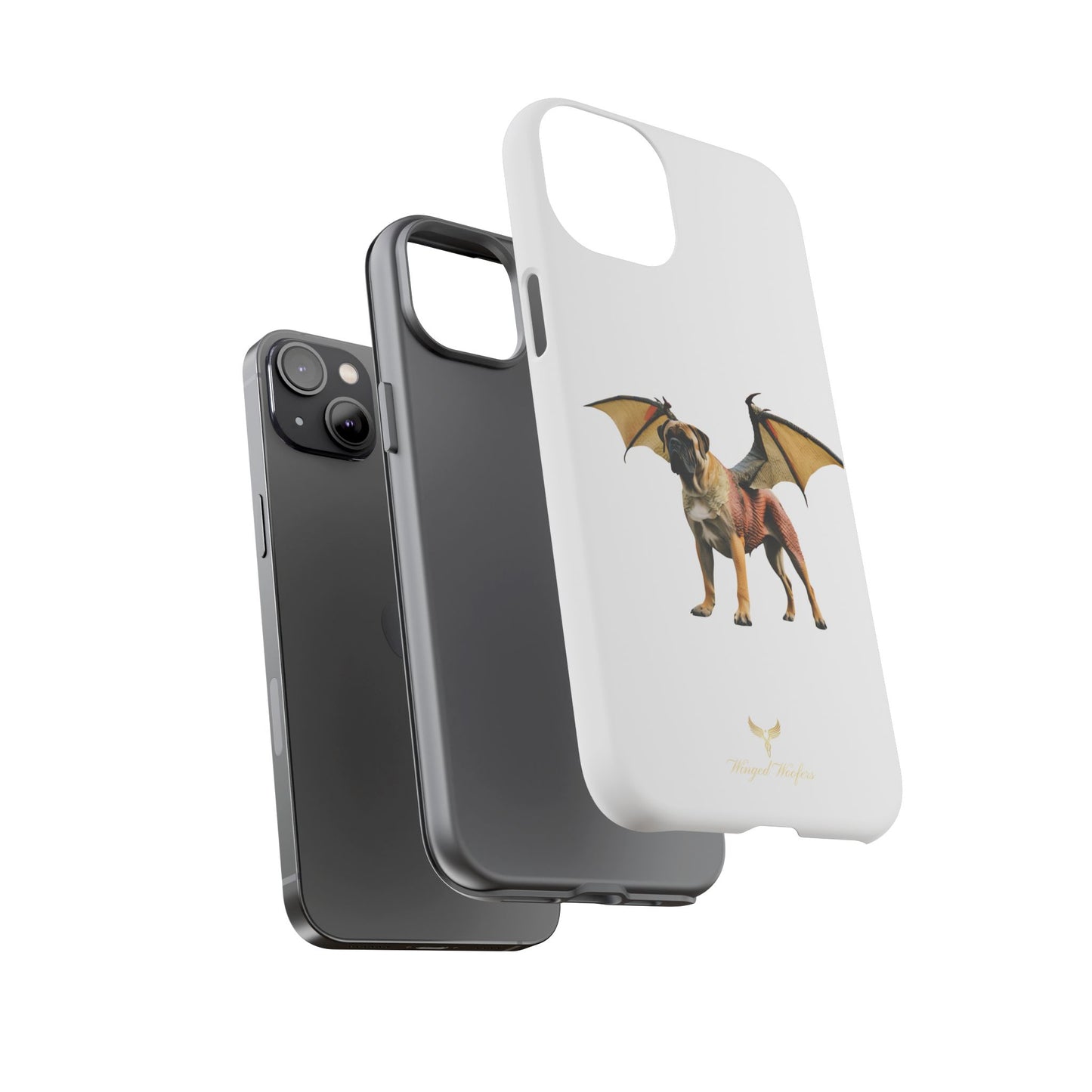 Fantasy Bullmastiff Dog Dragon Phone Case - Tough Cases with Winged Design