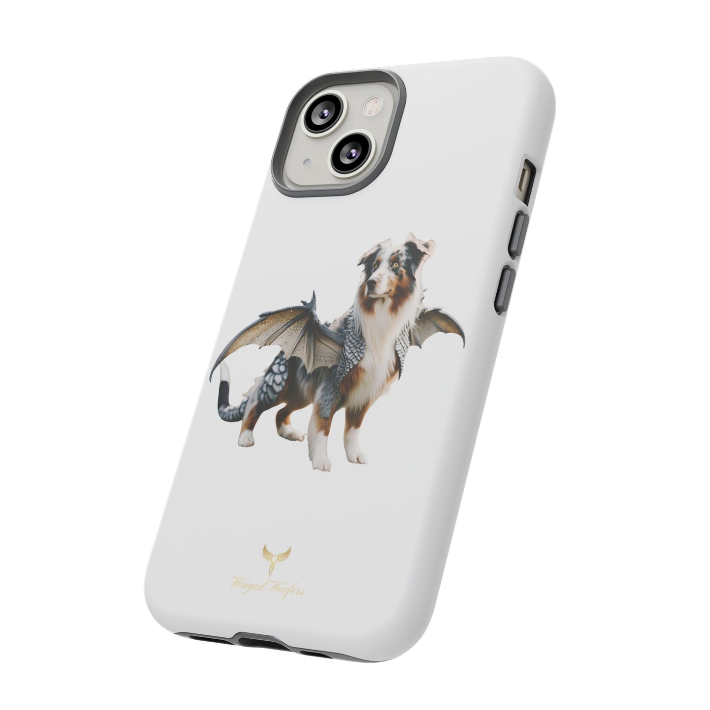 Fantasy Australian Shepherd Dog Phone Case with Wings - Tough Cases for Animal Lovers