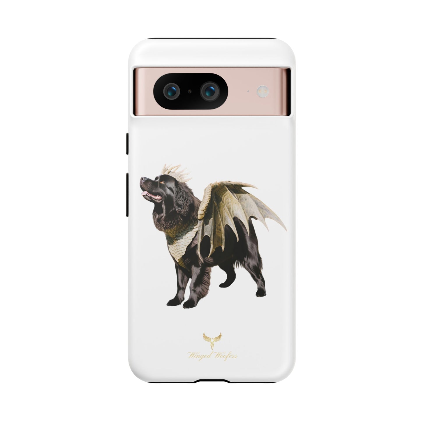 Magical Newfoundland Dog Phone Case - Tough & Stylish Cover with Winged Canine Design