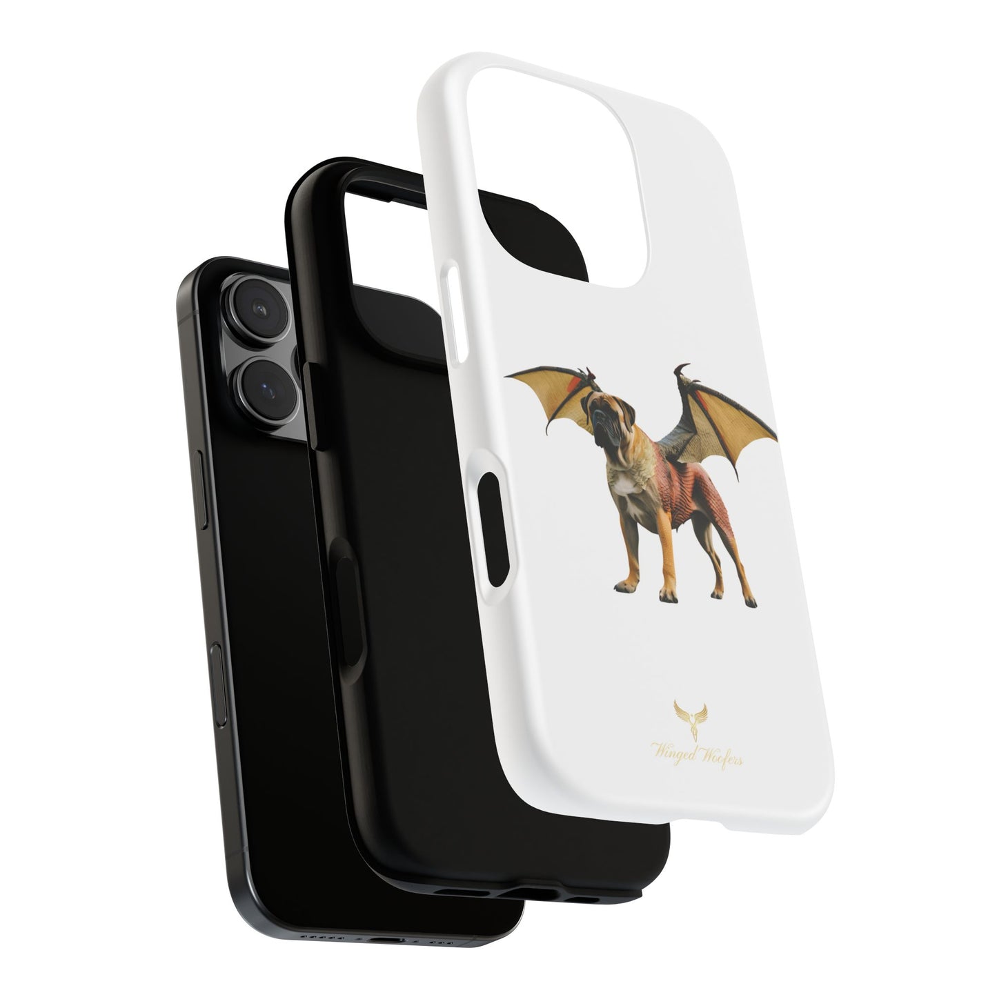 Fantasy Bullmastiff Dog Dragon Phone Case - Tough Cases with Winged Design