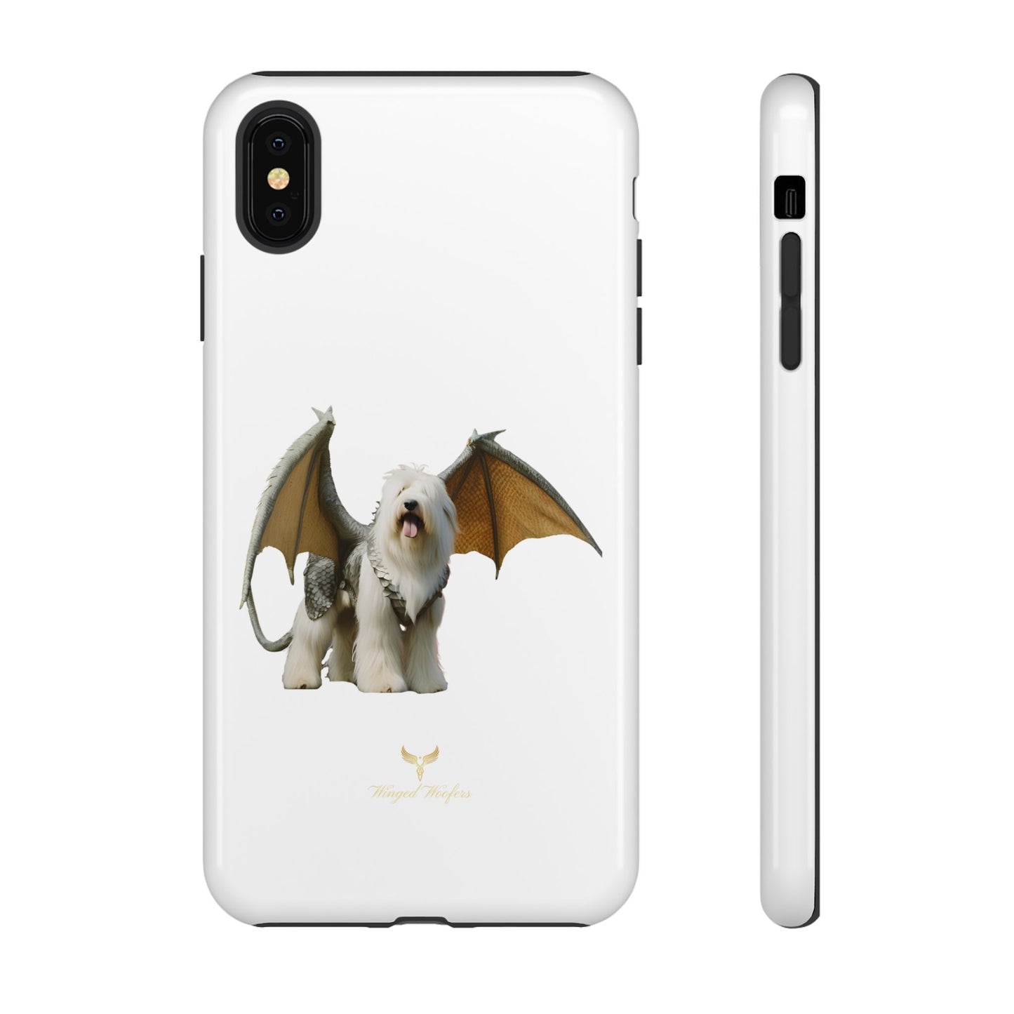 Fantasy Old English Sheepdog Phone Case - Tough Cases with Unique Dragon Wings Design