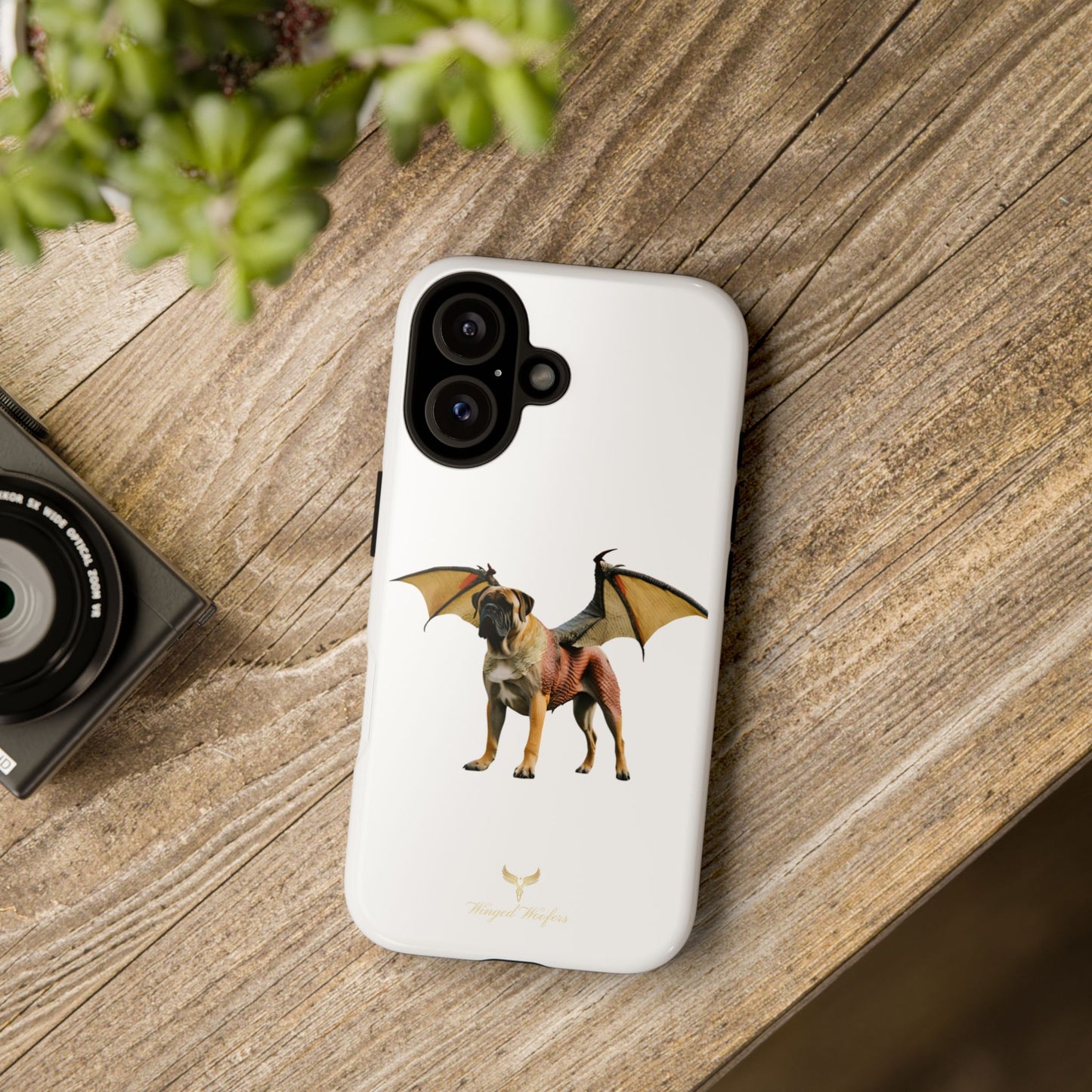 Fantasy Bullmastiff Dog Dragon Phone Case - Tough Cases with Winged Design