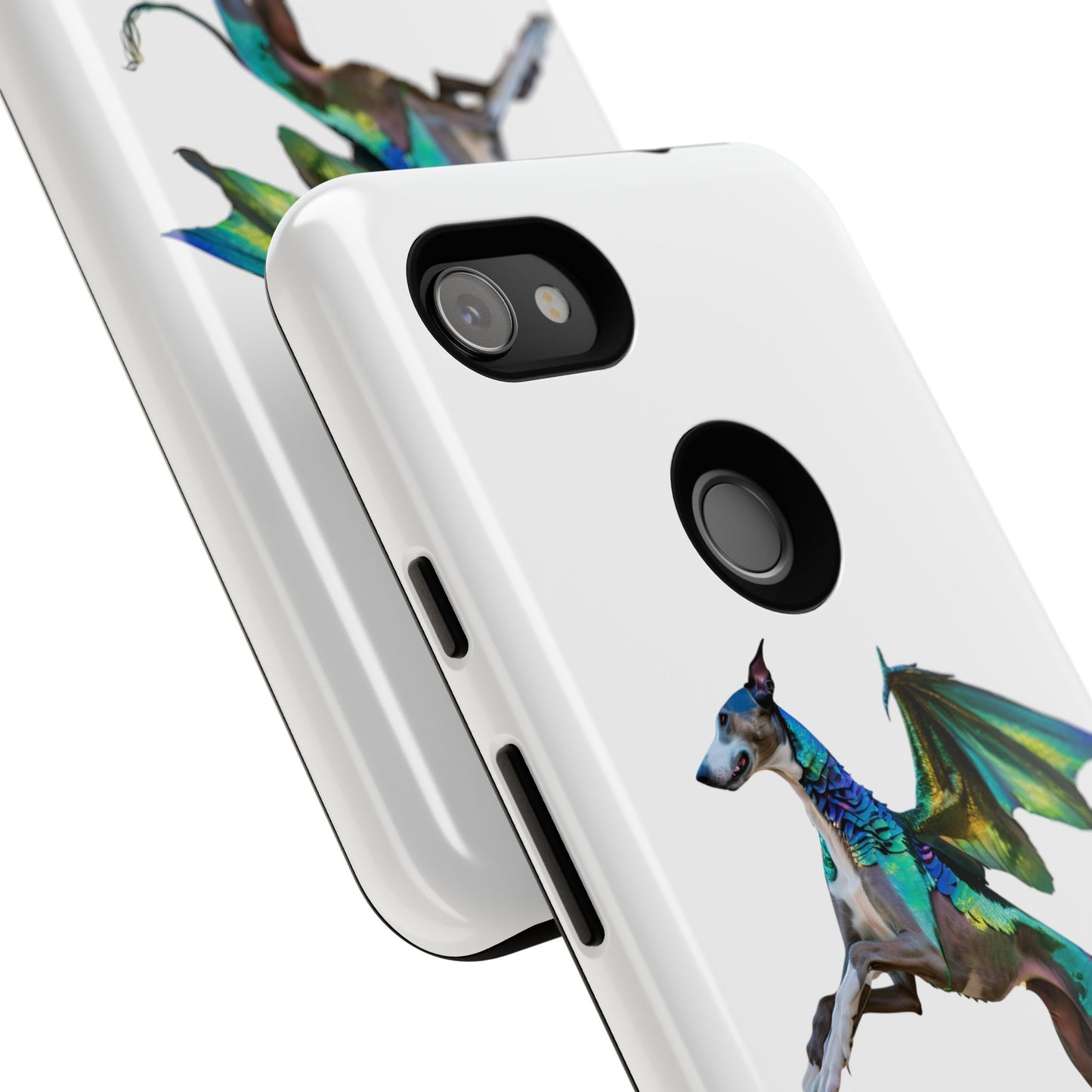 Fantasy Greyhound Dog Phone Case - Whimsical Winged Design for Pet Lovers