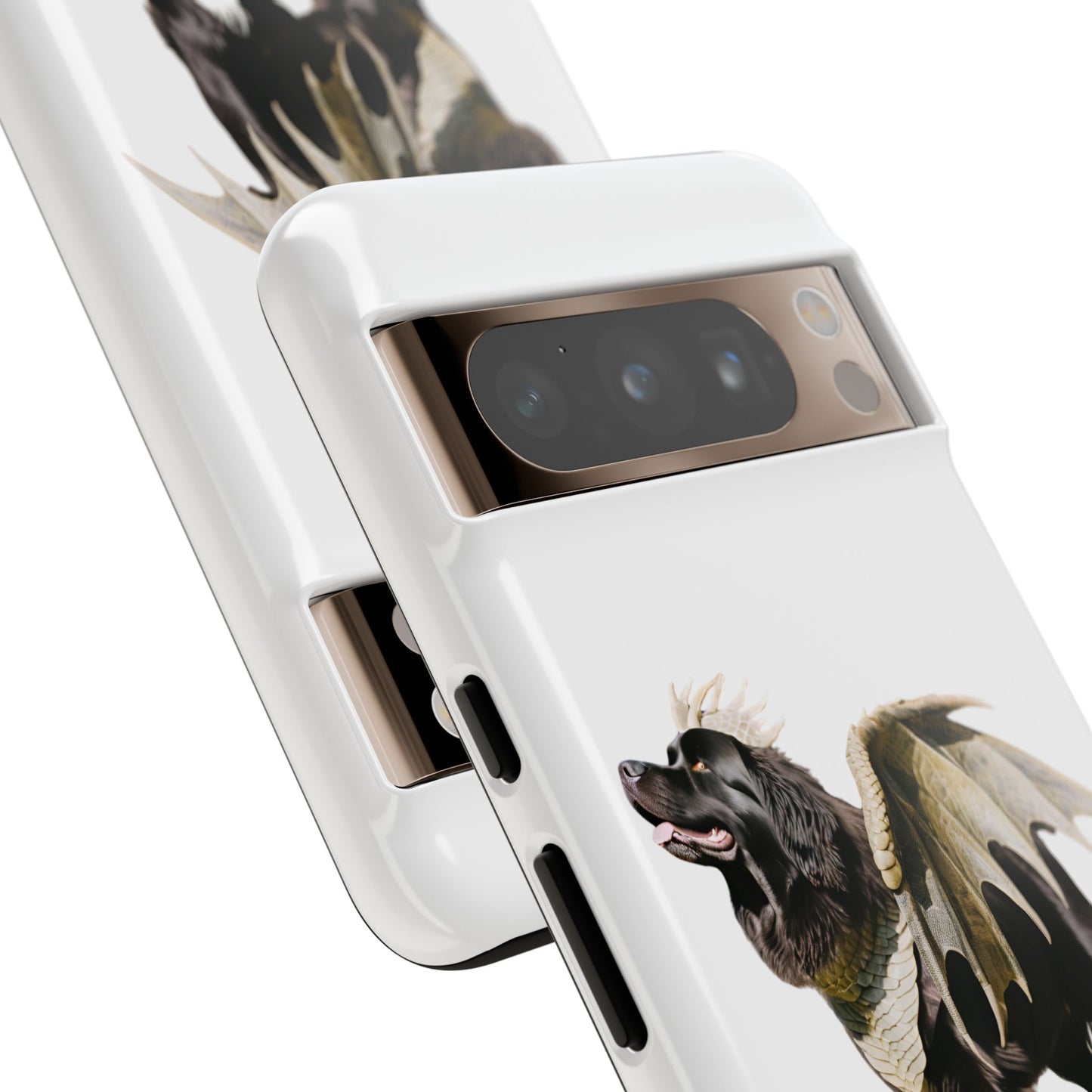 Magical Newfoundland Dog Phone Case - Tough & Stylish Cover with Winged Canine Design