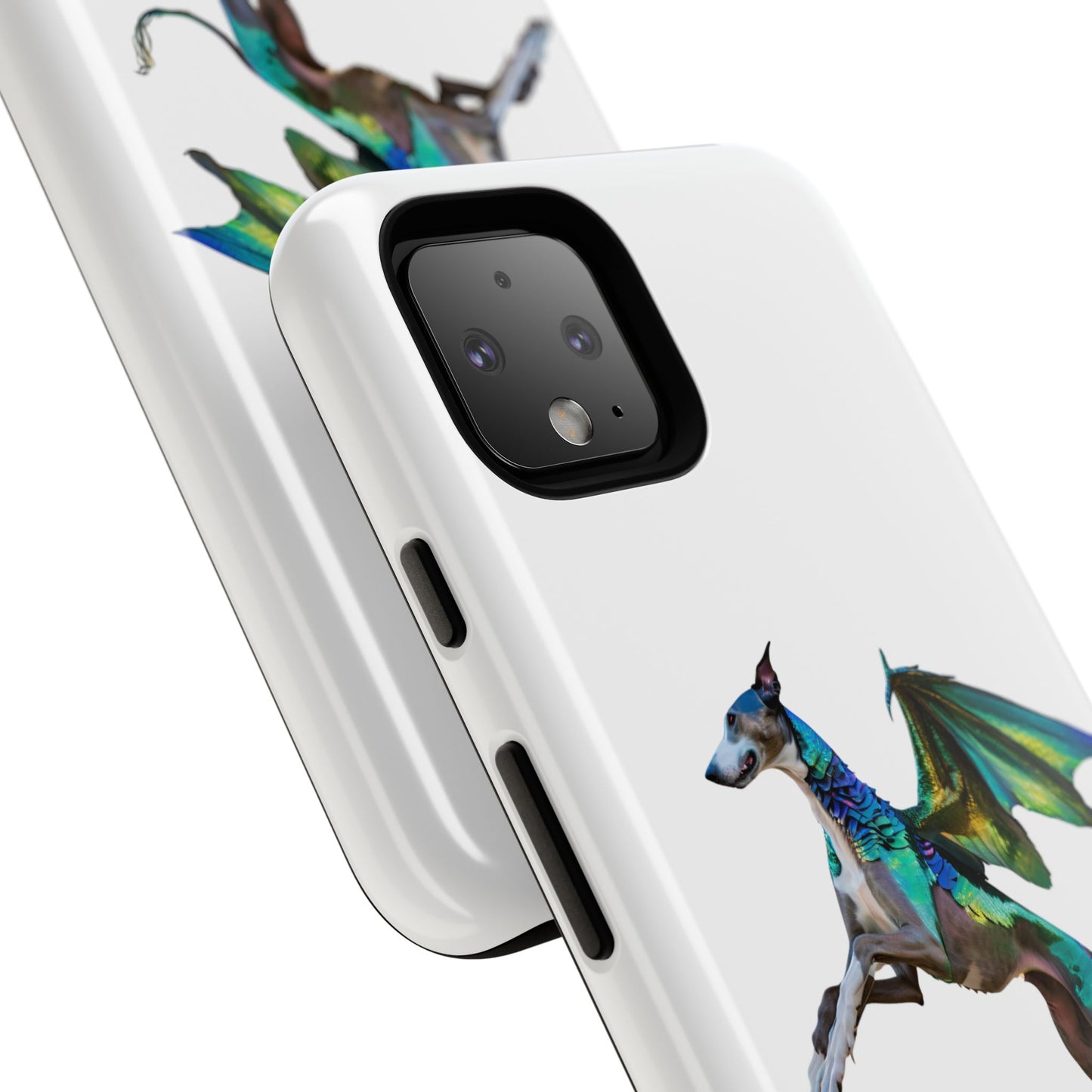 Fantasy Greyhound Dog Phone Case - Whimsical Winged Design for Pet Lovers