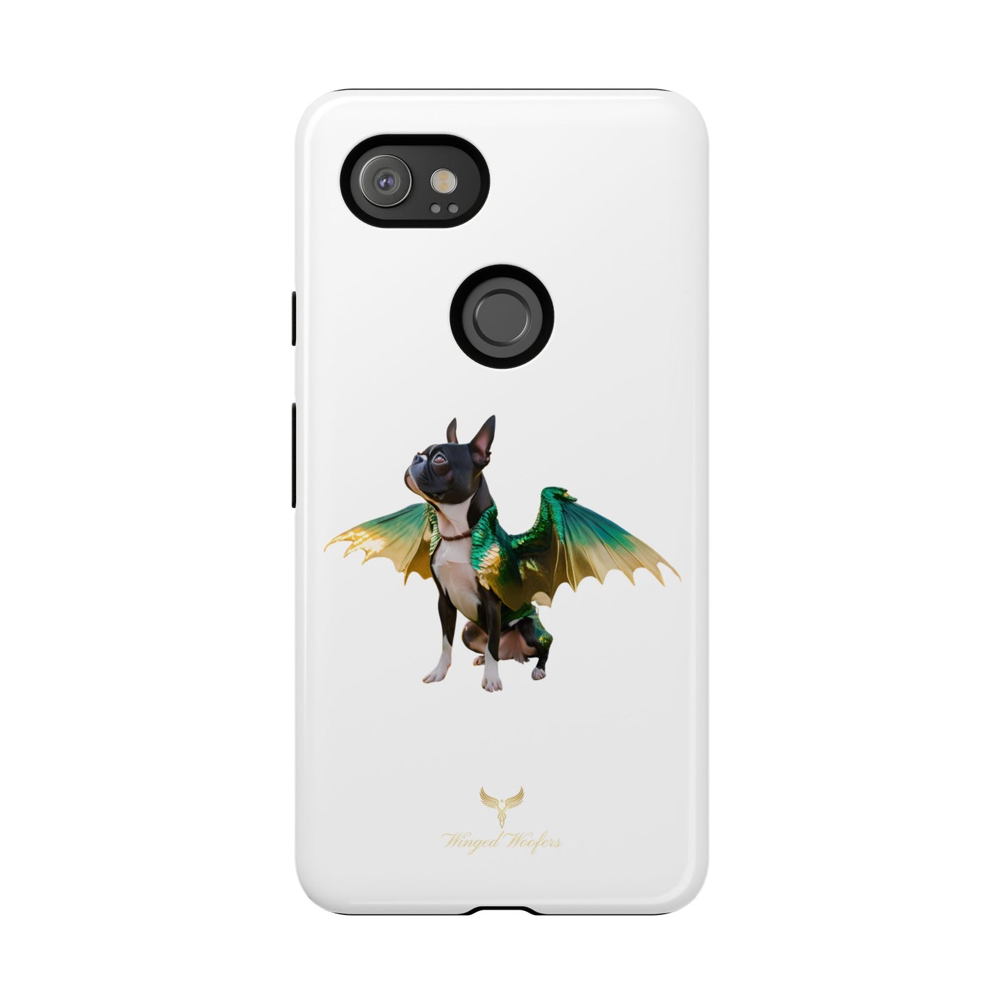 Fantasy Boston Terrier Dog Case - Tough Pet Protection with Wings Design