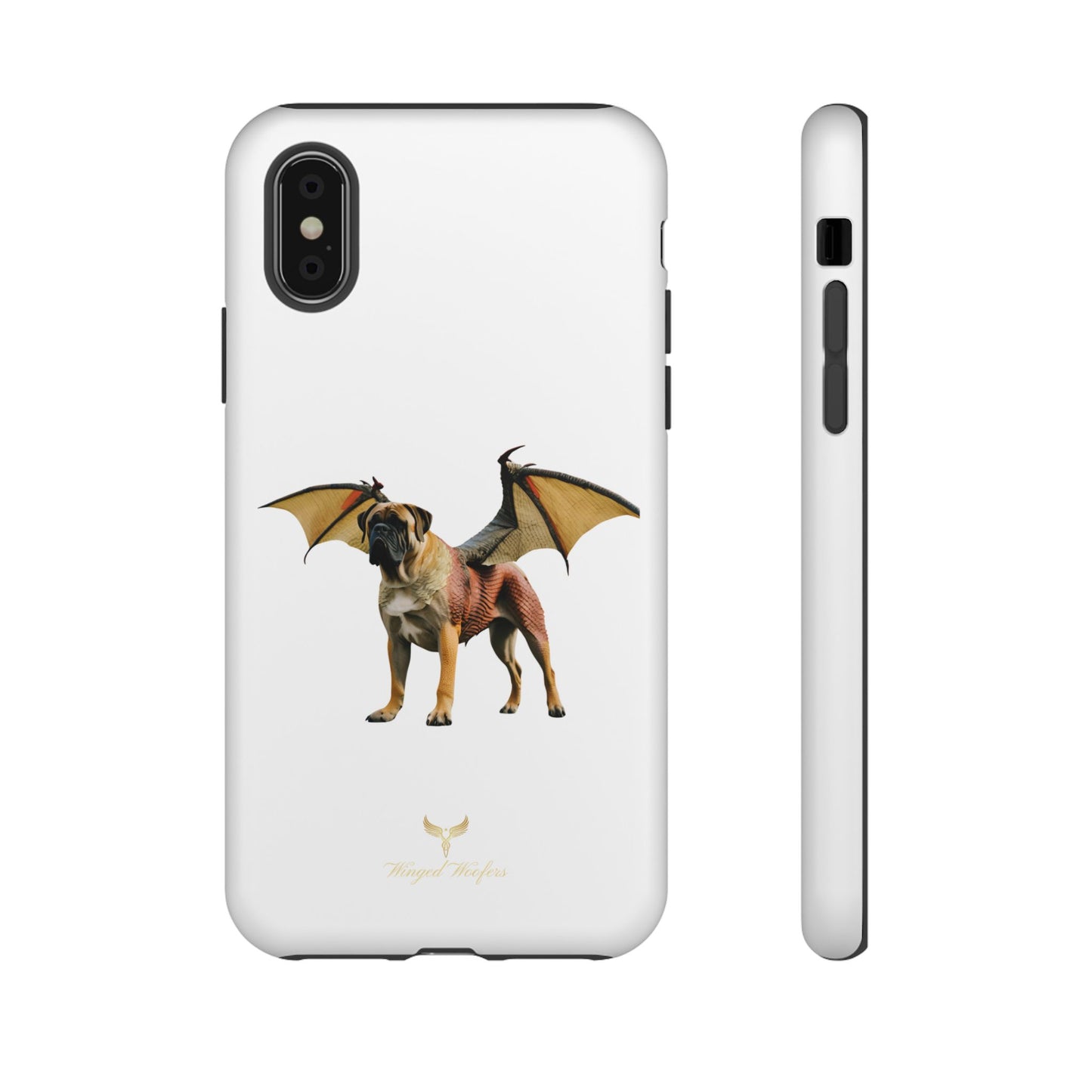 Fantasy Bullmastiff Dog Dragon Phone Case - Tough Cases with Winged Design