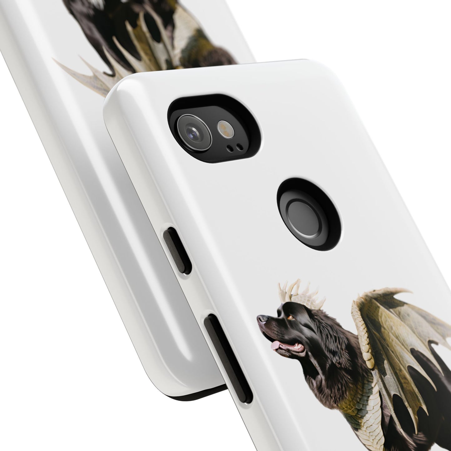 Magical Newfoundland Dog Phone Case - Tough & Stylish Cover with Winged Canine Design