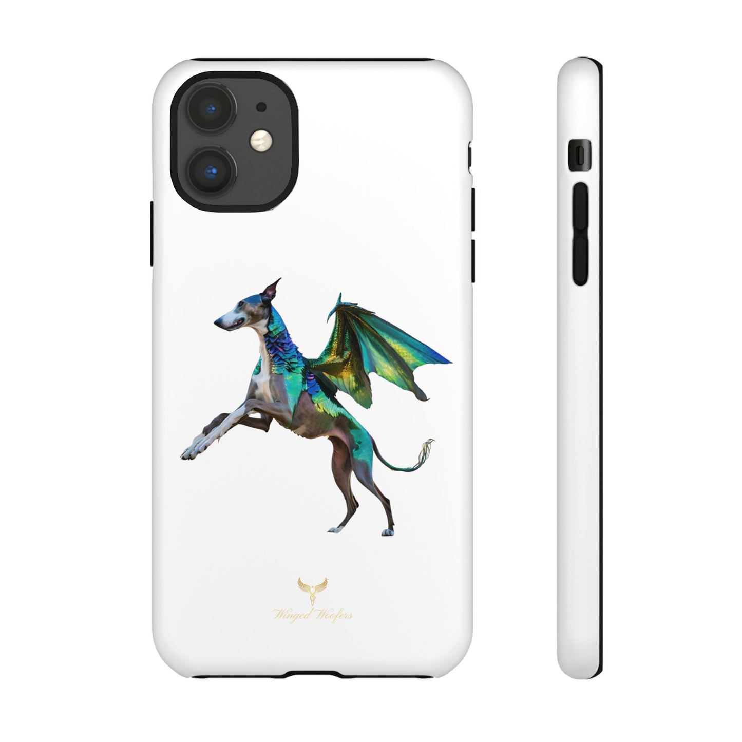 Fantasy Greyhound Dog Phone Case - Whimsical Winged Design for Pet Lovers