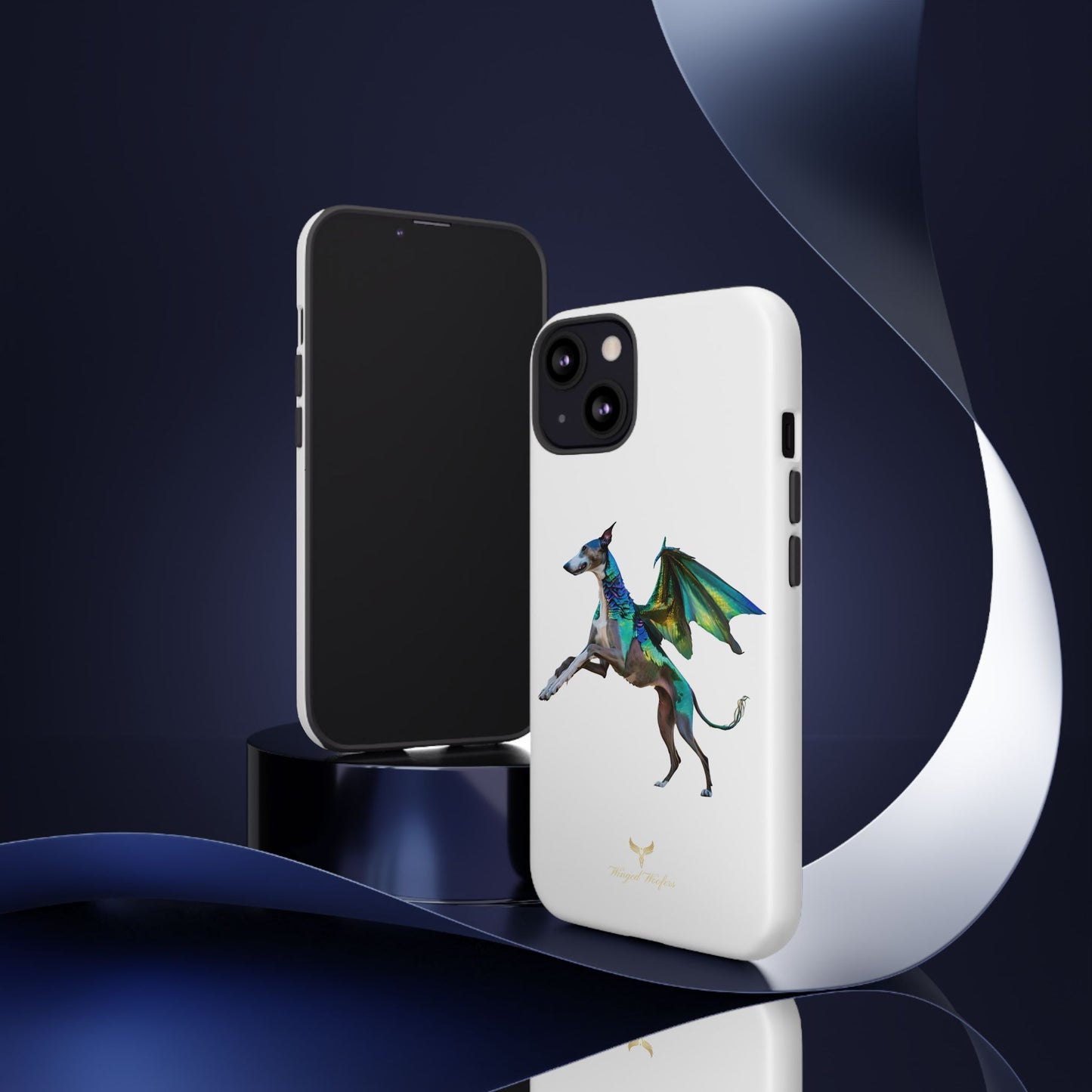 Fantasy Greyhound Dog Phone Case - Whimsical Winged Design for Pet Lovers