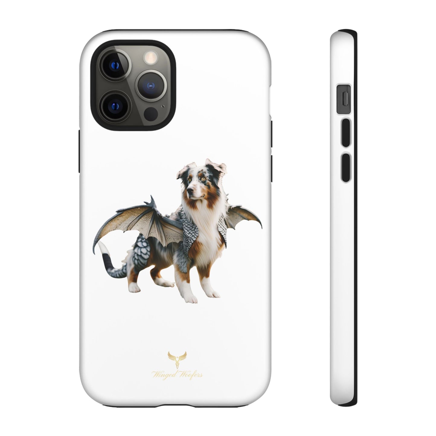 Fantasy Australian Shepherd Dog Phone Case with Wings - Tough Cases for Animal Lovers