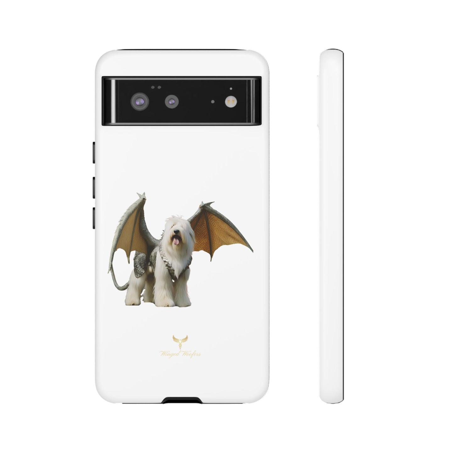 Fantasy Old English Sheepdog Phone Case - Tough Cases with Unique Dragon Wings Design