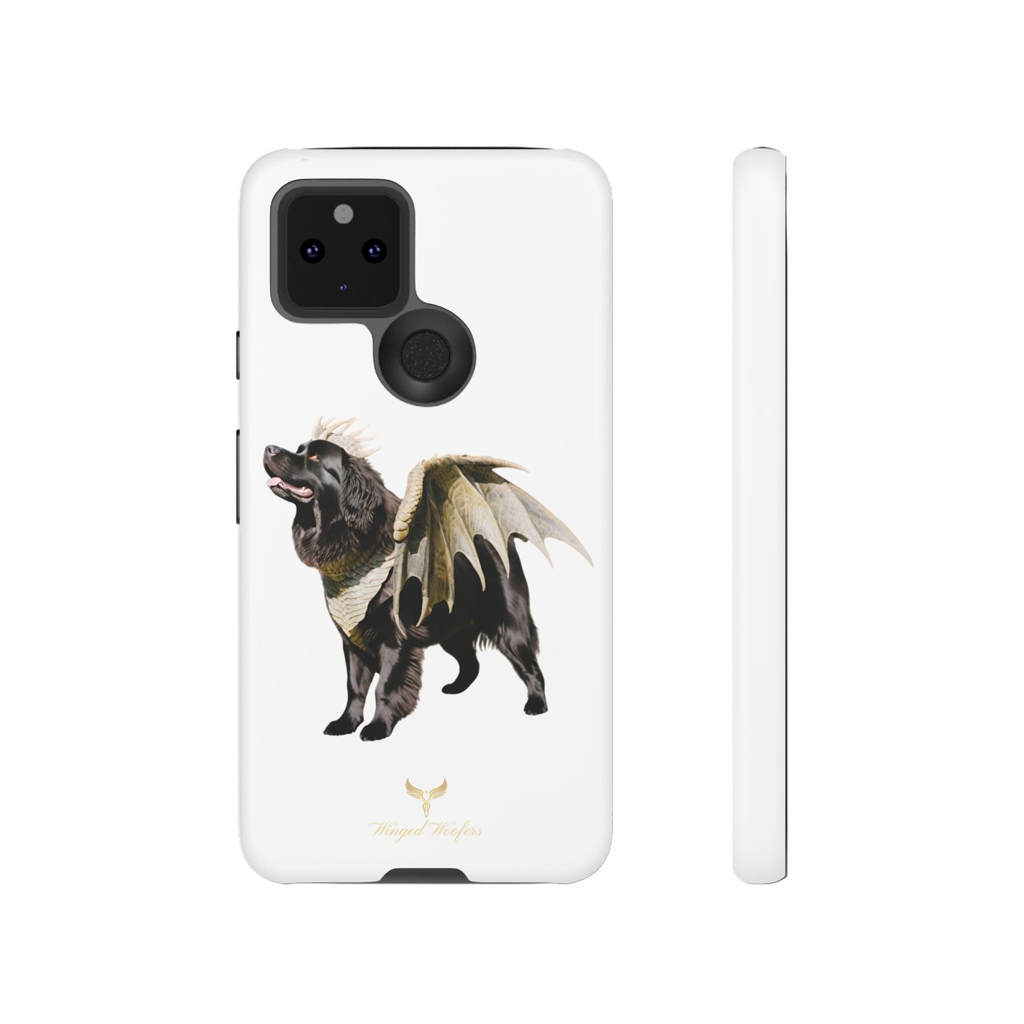 Magical Newfoundland Dog Phone Case - Tough & Stylish Cover with Winged Canine Design