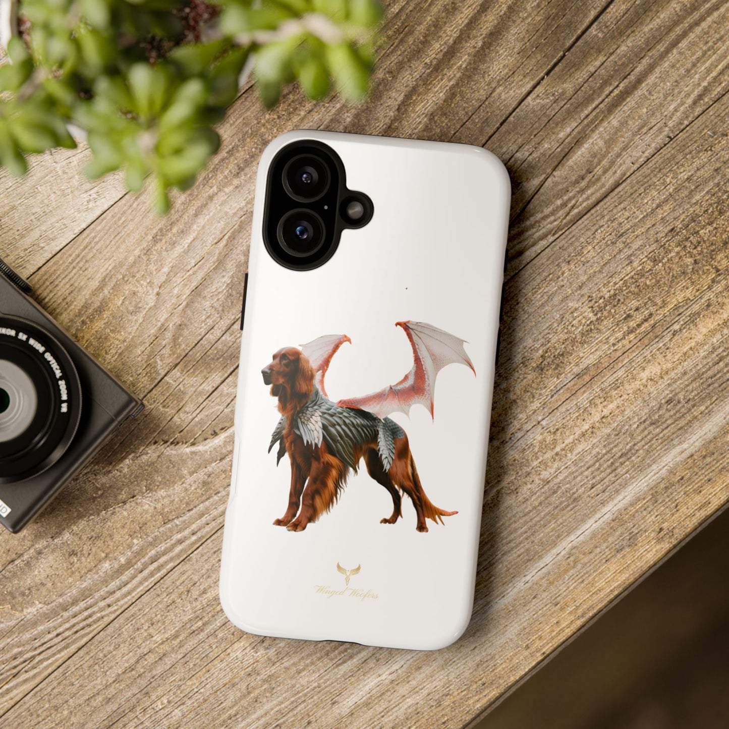 Fantasy Irish Setter with Dragon Wings Phone Case - Tough Cases with Winged Dog Design