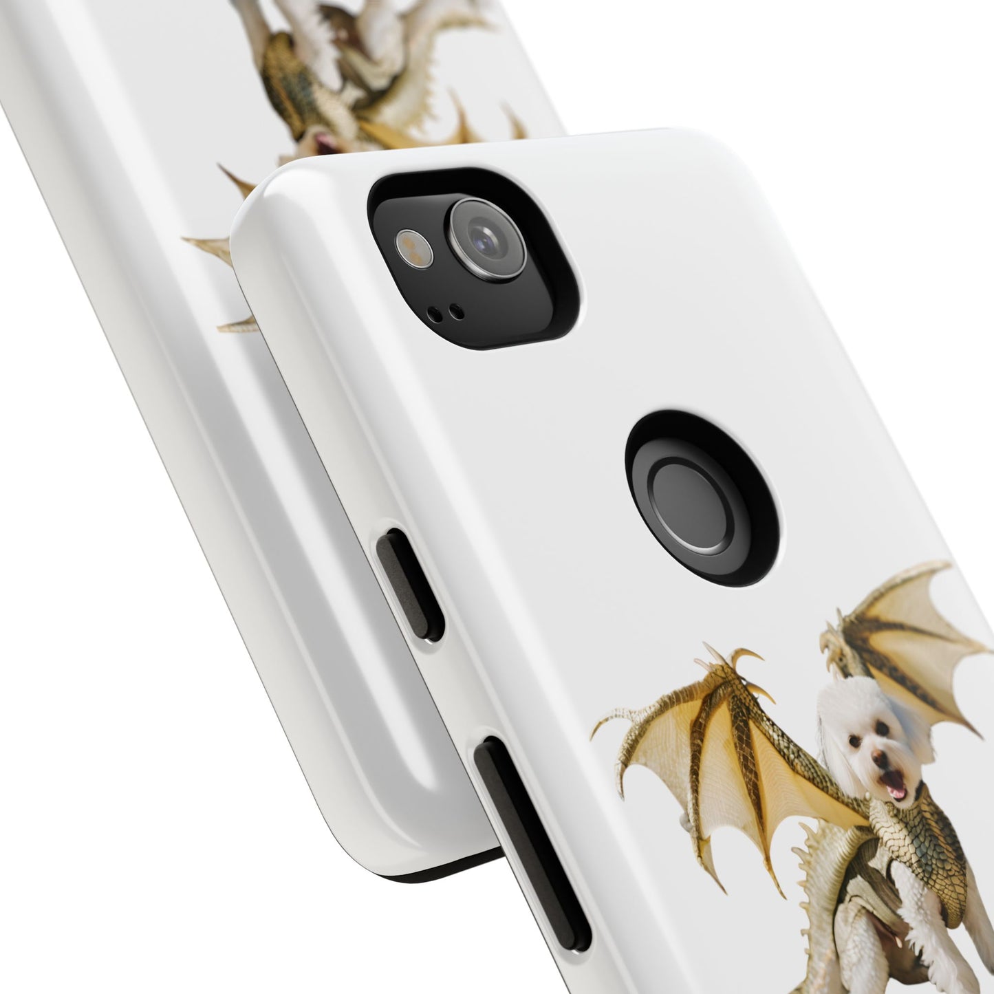 Cute Dragon Bichon Frisé Dog Phone Case - Tough and Stylish Pet-Themed Cover