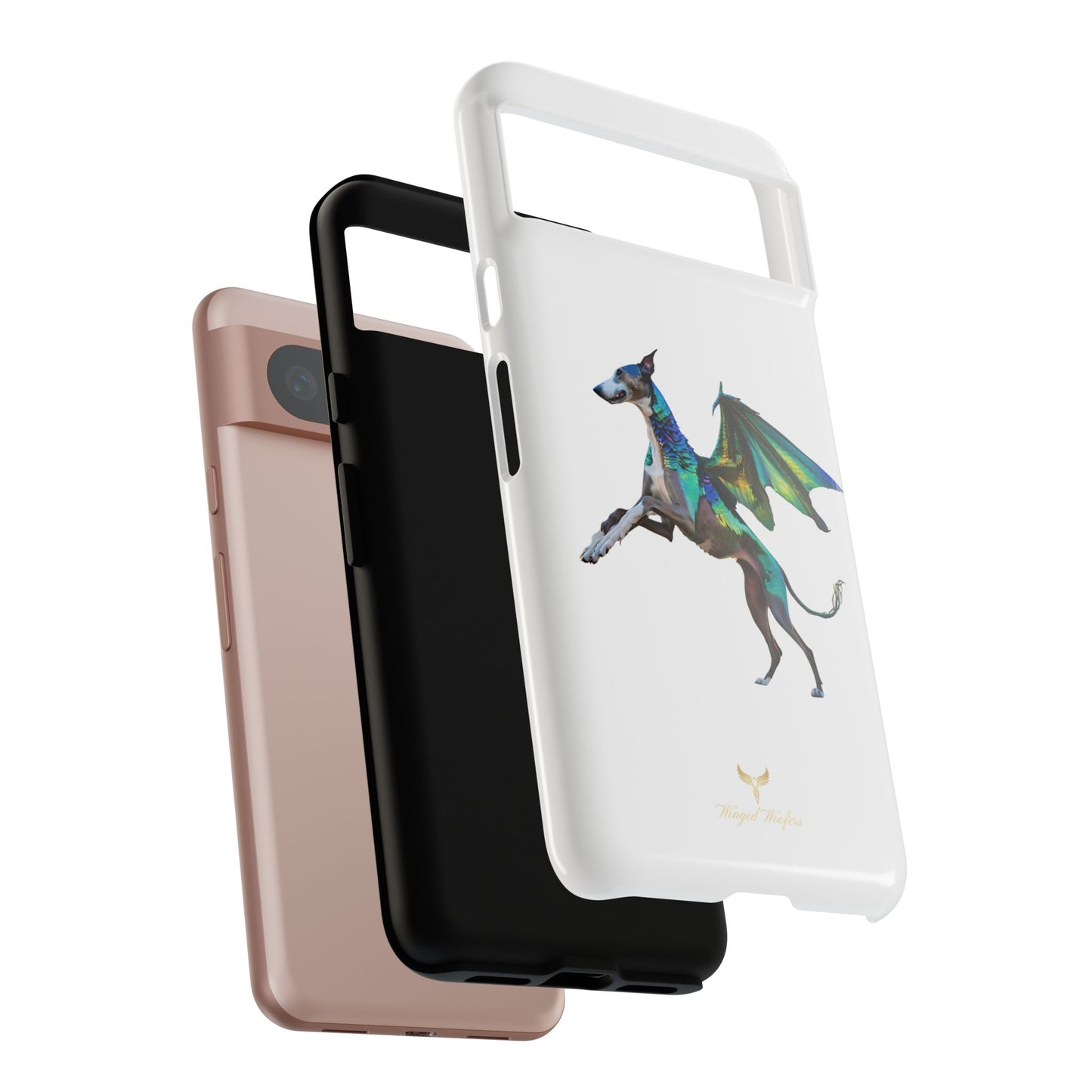 Fantasy Greyhound Dog Phone Case - Whimsical Winged Design for Pet Lovers