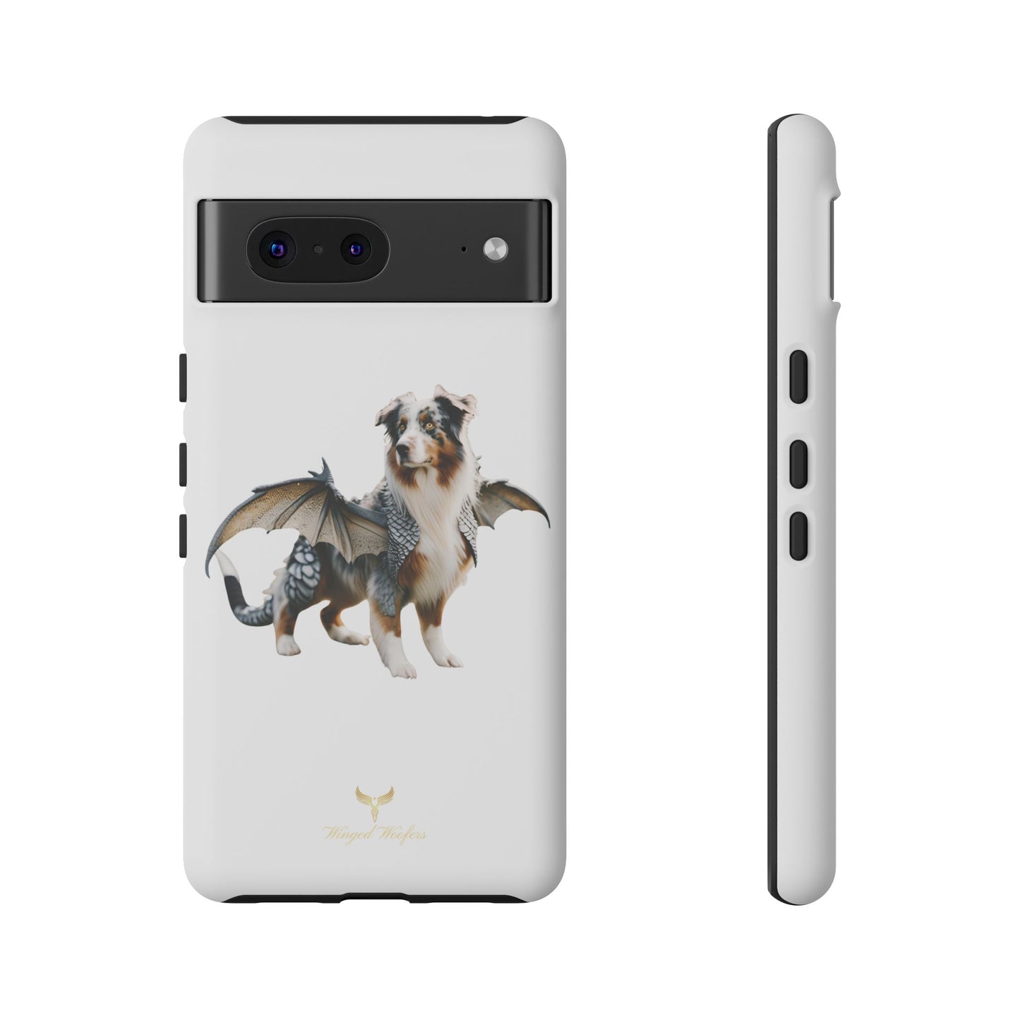 Fantasy Australian Shepherd Dog Phone Case with Wings - Tough Cases for Animal Lovers