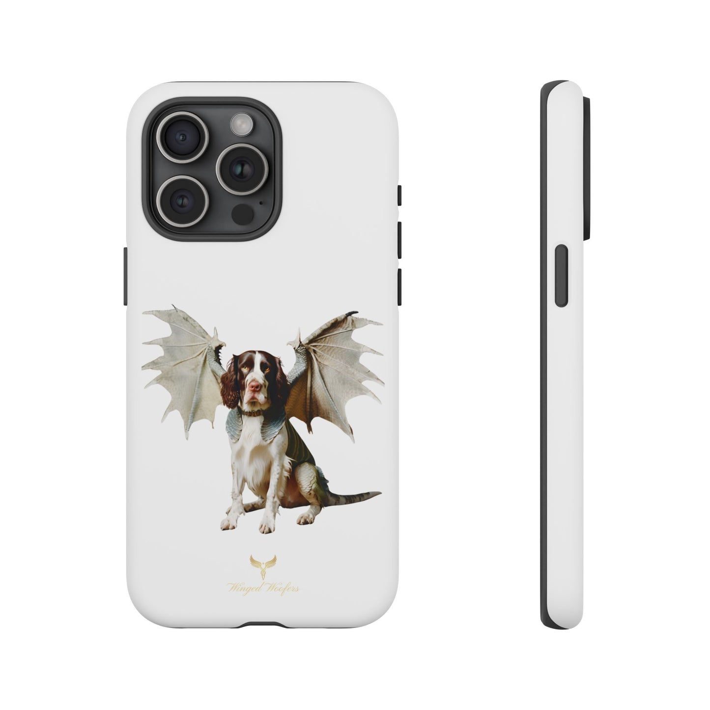 Fantasy Springer Spaniel Dog Phone Case - Tough Cases with Winged Companion Design