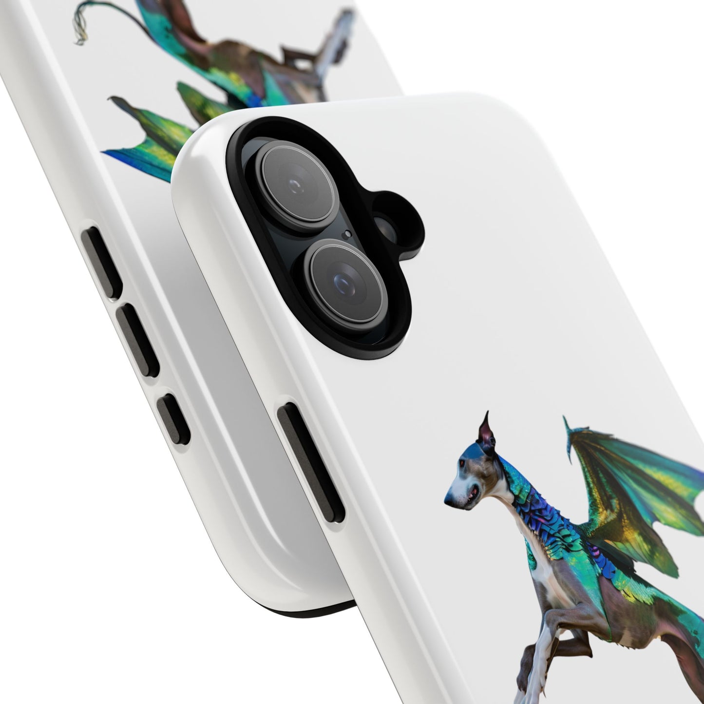 Fantasy Greyhound Dog Phone Case - Whimsical Winged Design for Pet Lovers