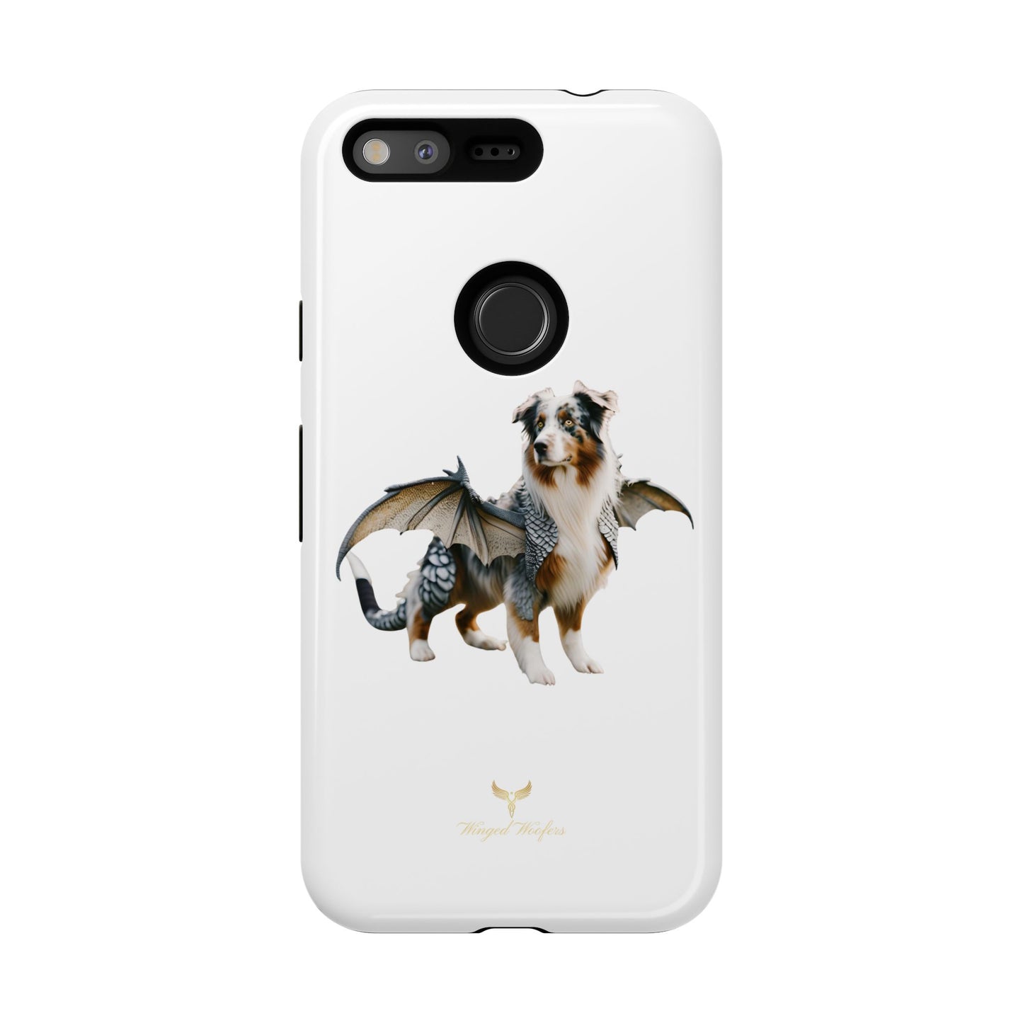 Fantasy Australian Shepherd Dog Phone Case with Wings - Tough Cases for Animal Lovers