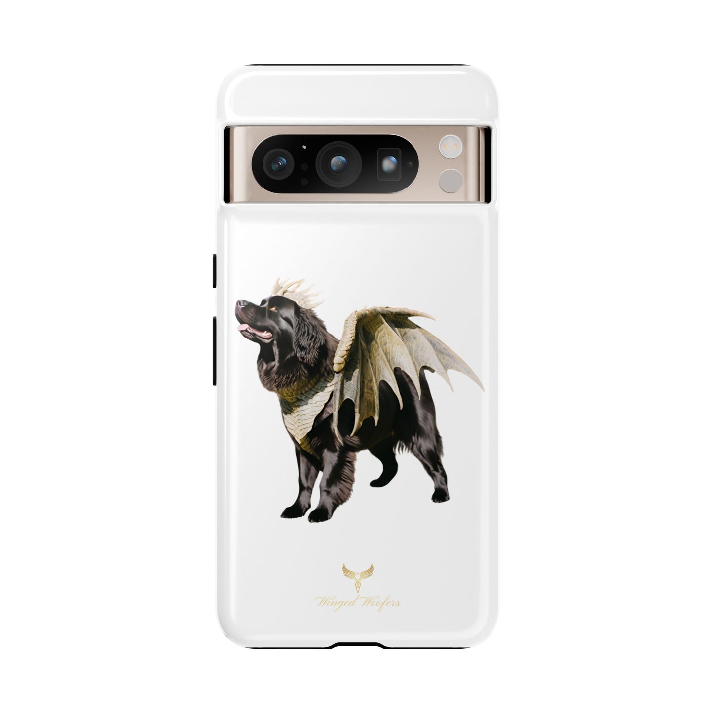 Magical Newfoundland Dog Phone Case - Tough & Stylish Cover with Winged Canine Design