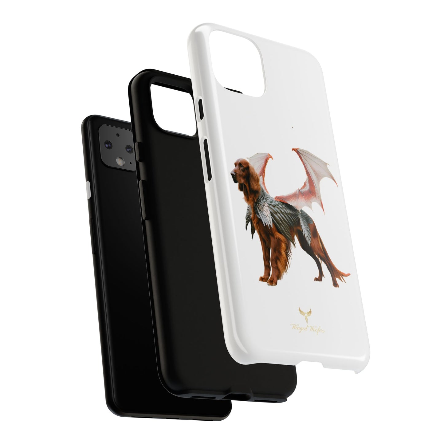 Fantasy Irish Setter with Dragon Wings Phone Case - Tough Cases with Winged Dog Design