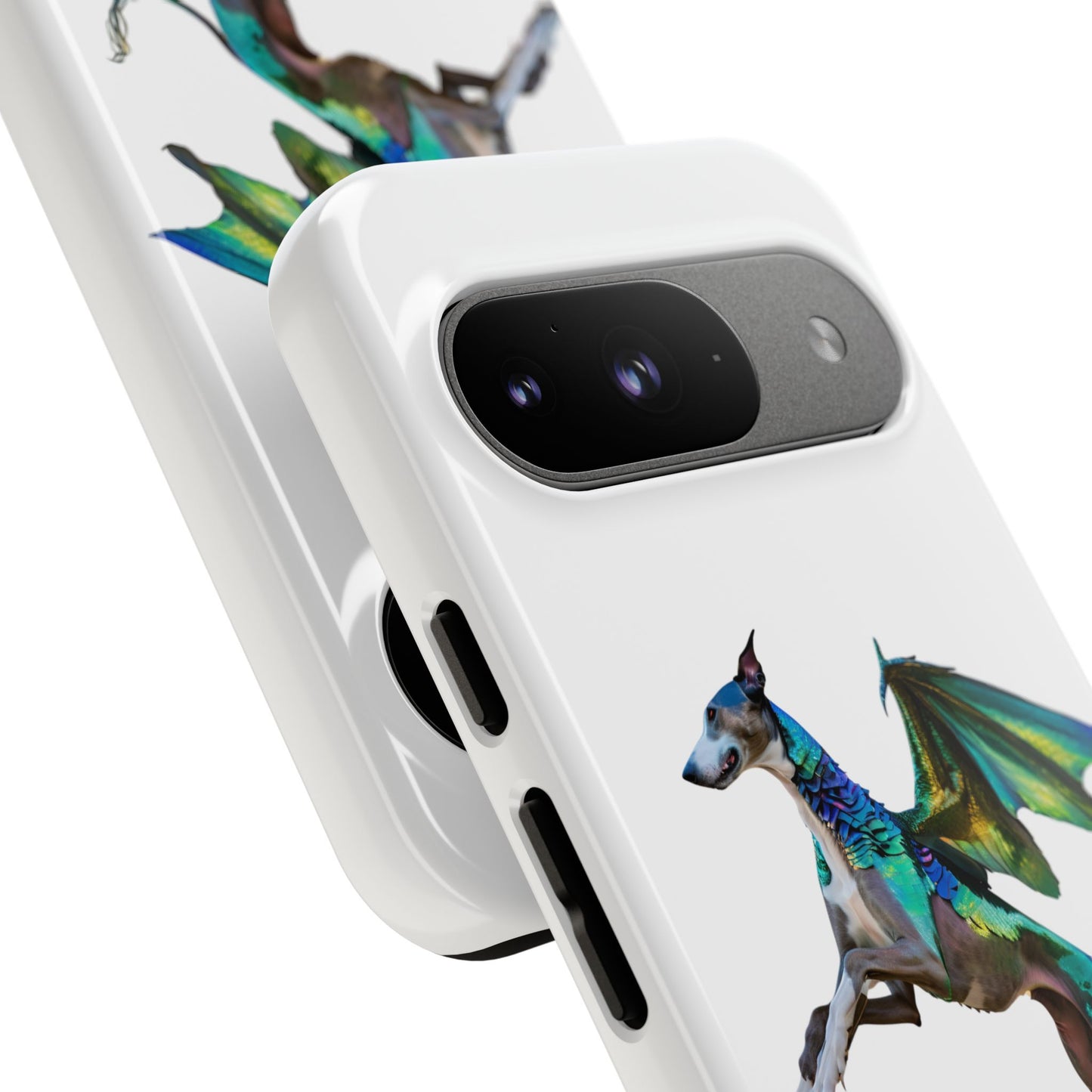 Fantasy Greyhound Dog Phone Case - Whimsical Winged Design for Pet Lovers