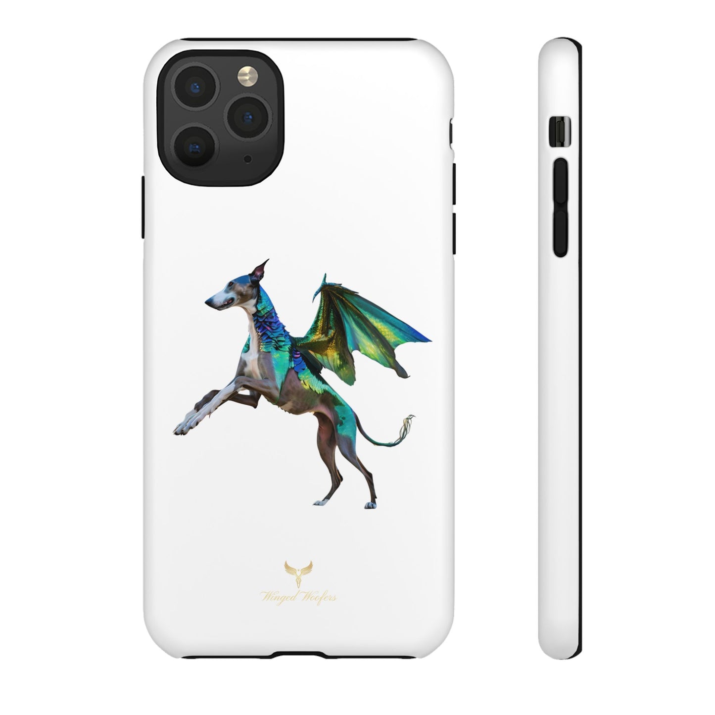 Fantasy Greyhound Dog Phone Case - Whimsical Winged Design for Pet Lovers