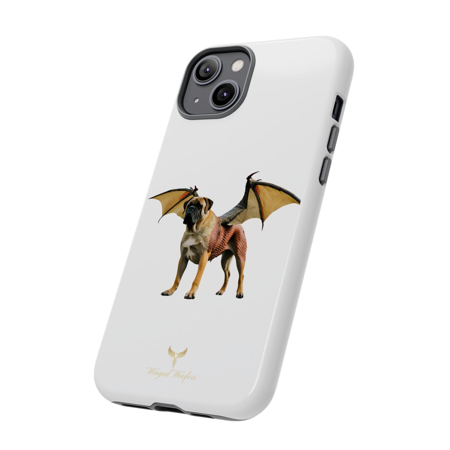 Fantasy Bullmastiff Dog Dragon Phone Case - Tough Cases with Winged Design