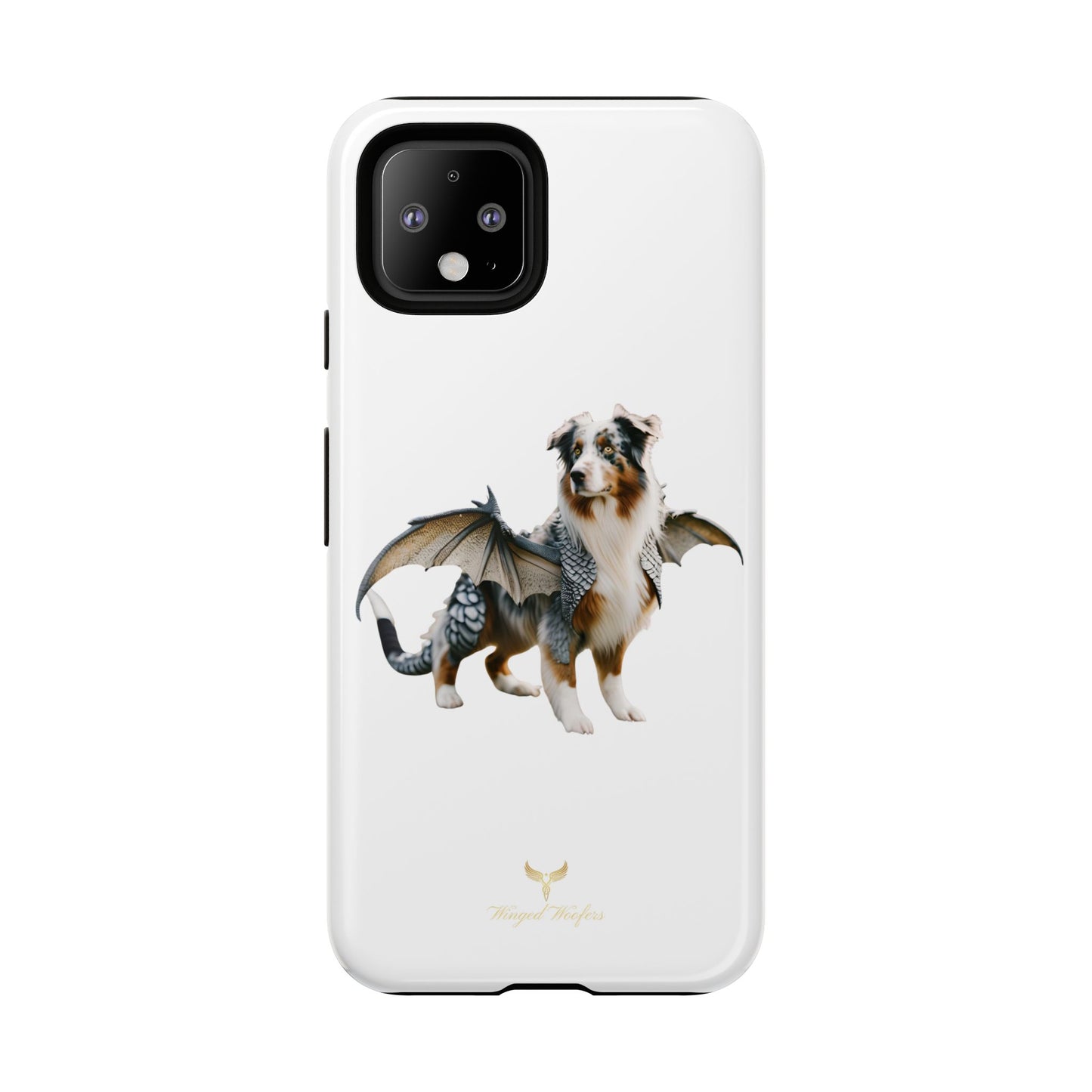 Fantasy Australian Shepherd Dog Phone Case with Wings - Tough Cases for Animal Lovers