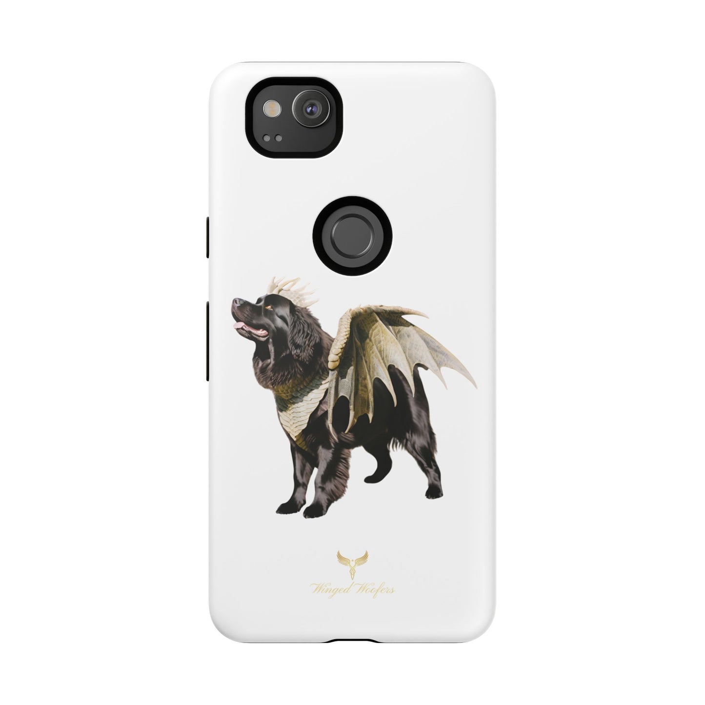 Magical Newfoundland Dog Phone Case - Tough & Stylish Cover with Winged Canine Design