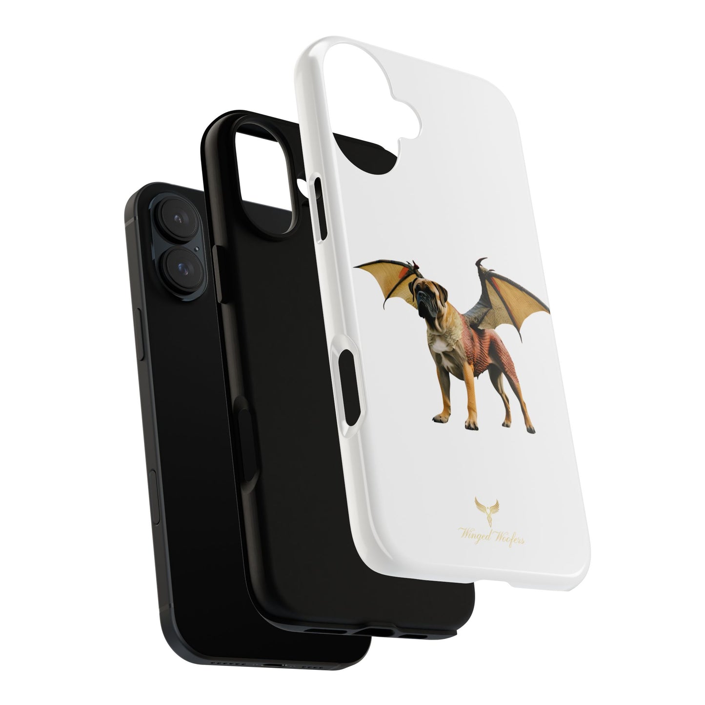 Fantasy Bullmastiff Dog Dragon Phone Case - Tough Cases with Winged Design