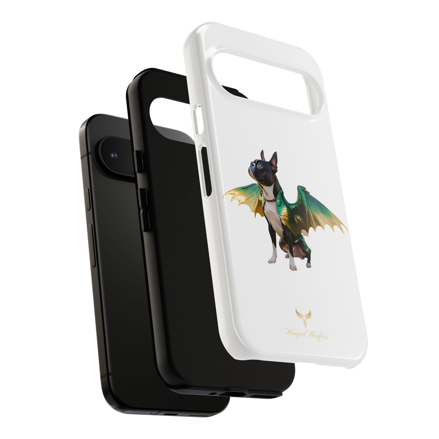 Fantasy Boston Terrier Dog Case - Tough Pet Protection with Wings Design