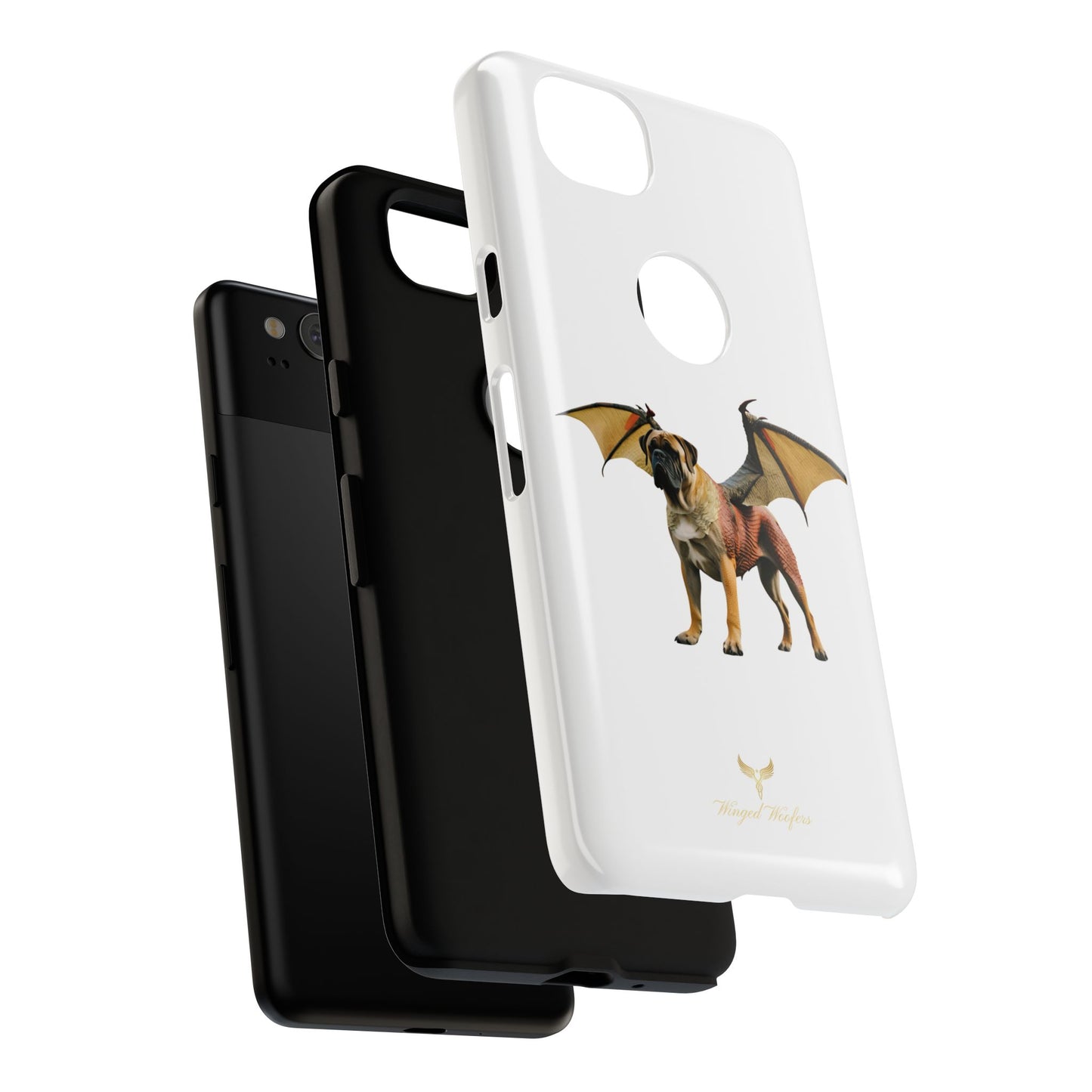 Fantasy Bullmastiff Dog Dragon Phone Case - Tough Cases with Winged Design