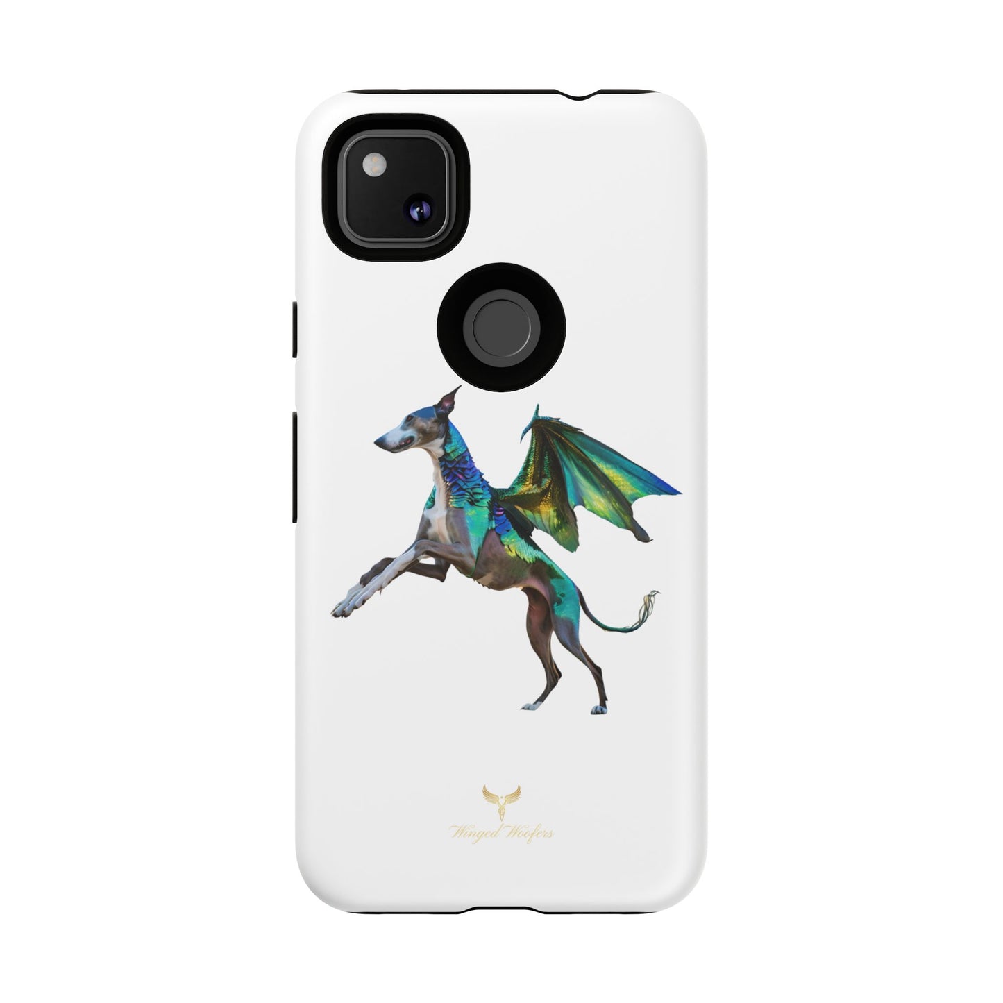 Fantasy Greyhound Dog Phone Case - Whimsical Winged Design for Pet Lovers