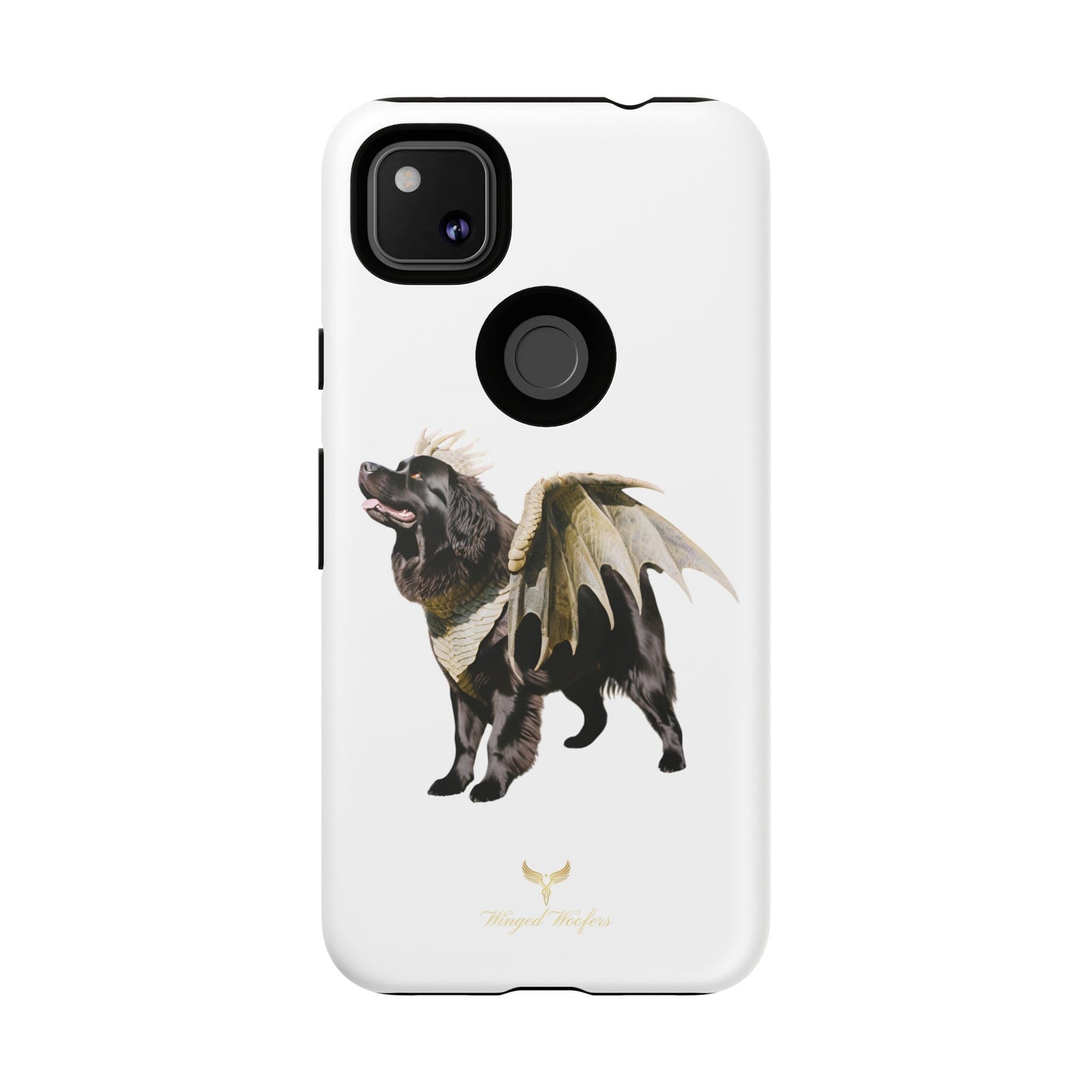 Magical Newfoundland Dog Phone Case - Tough & Stylish Cover with Winged Canine Design