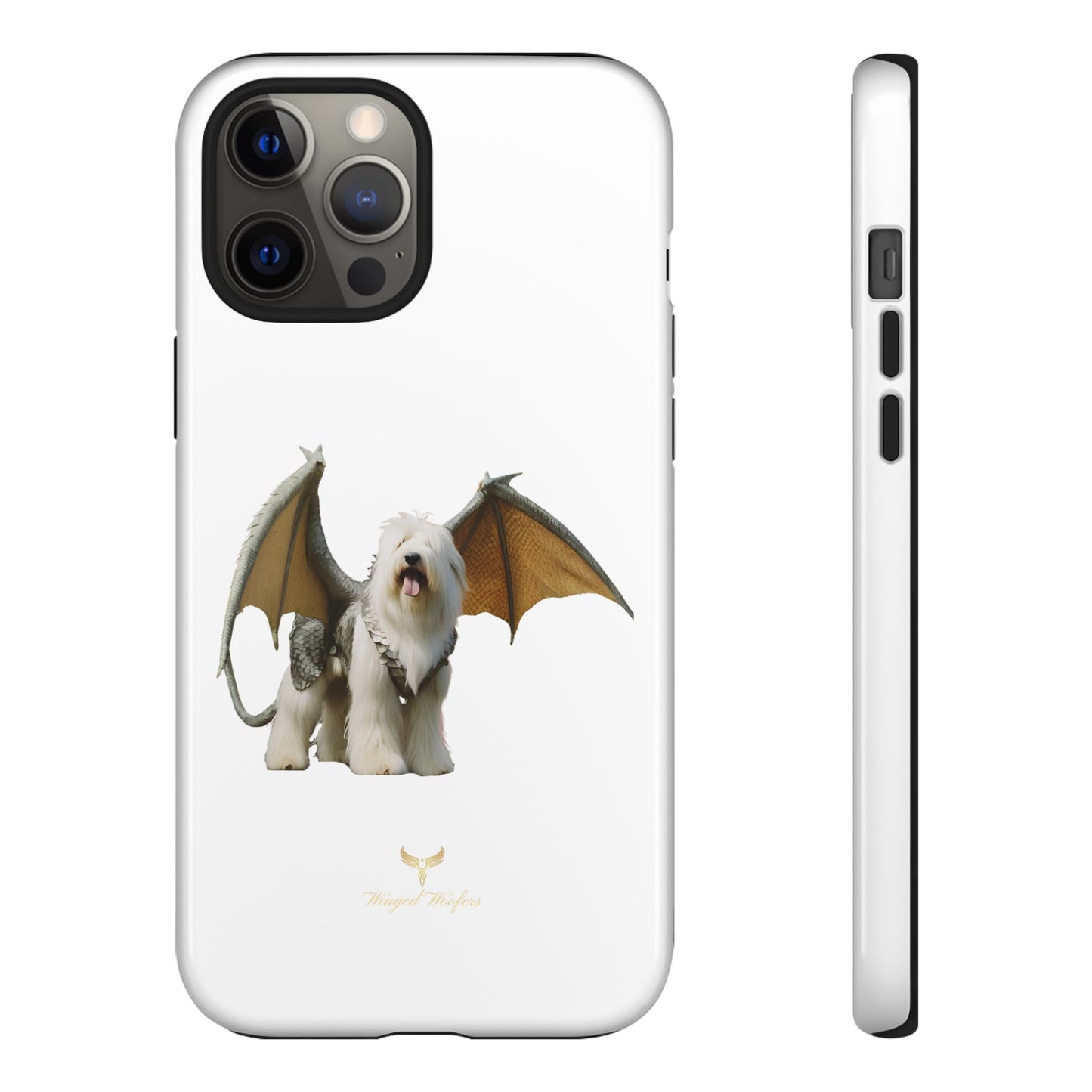 Fantasy Old English Sheepdog Phone Case - Tough Cases with Unique Dragon Wings Design