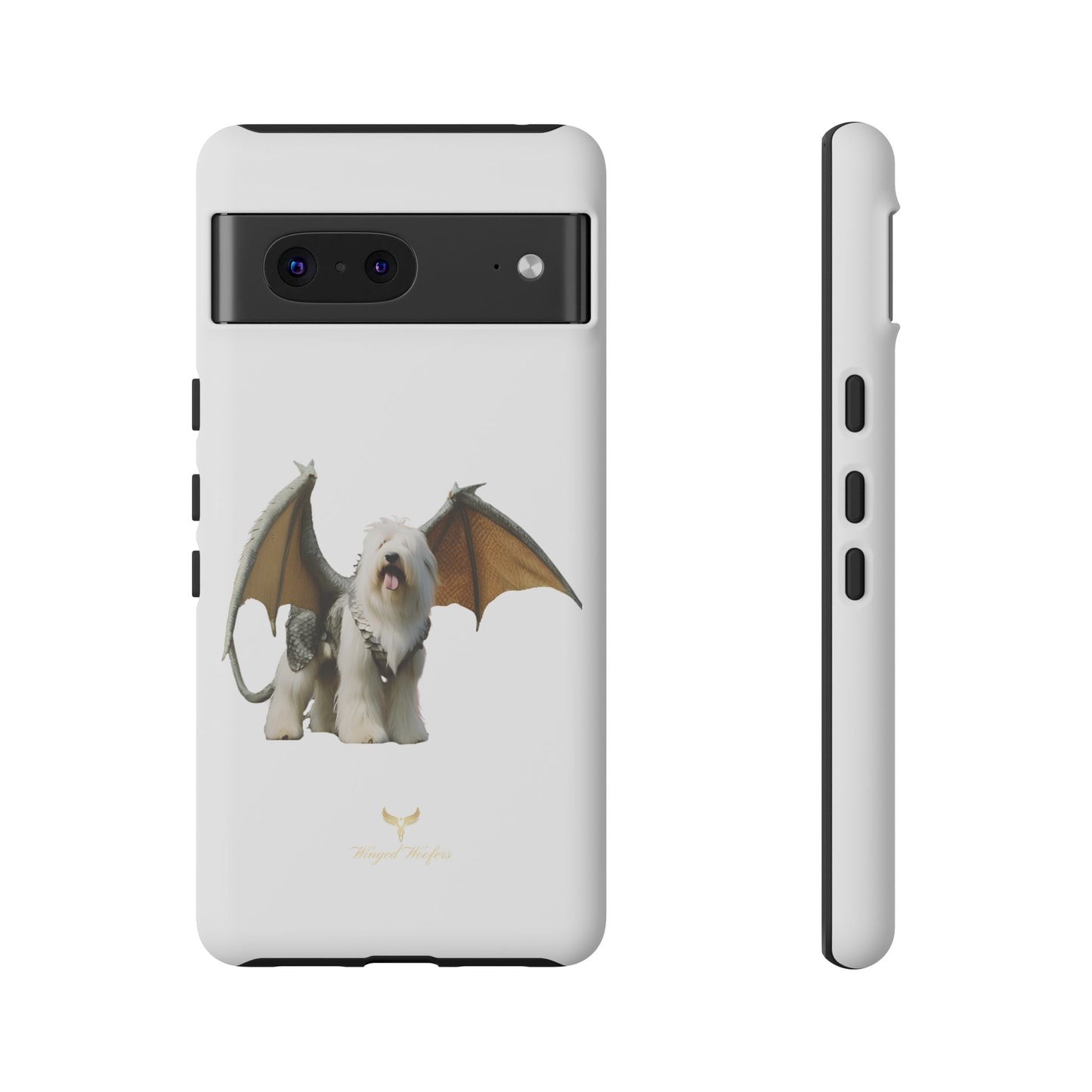 Fantasy Old English Sheepdog Phone Case - Tough Cases with Unique Dragon Wings Design