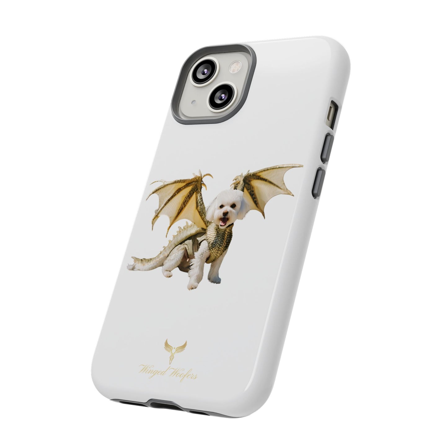 Cute Dragon Bichon Frisé Dog Phone Case - Tough and Stylish Pet-Themed Cover