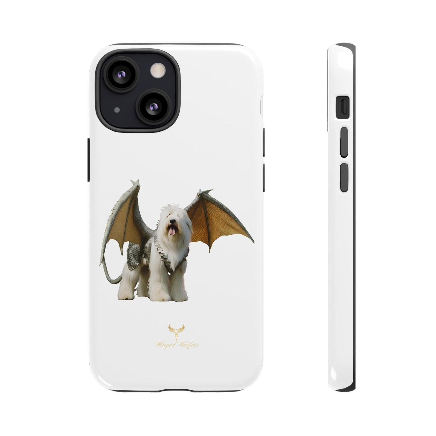 Fantasy Old English Sheepdog Phone Case - Tough Cases with Unique Dragon Wings Design