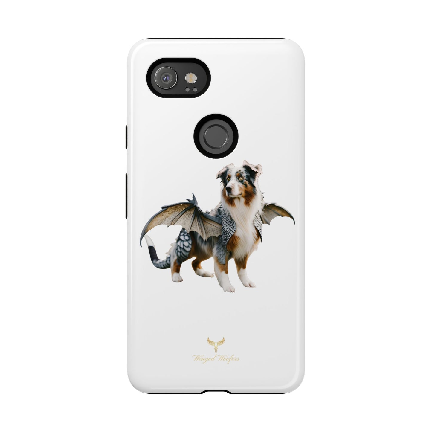 Fantasy Australian Shepherd Dog Phone Case with Wings - Tough Cases for Animal Lovers