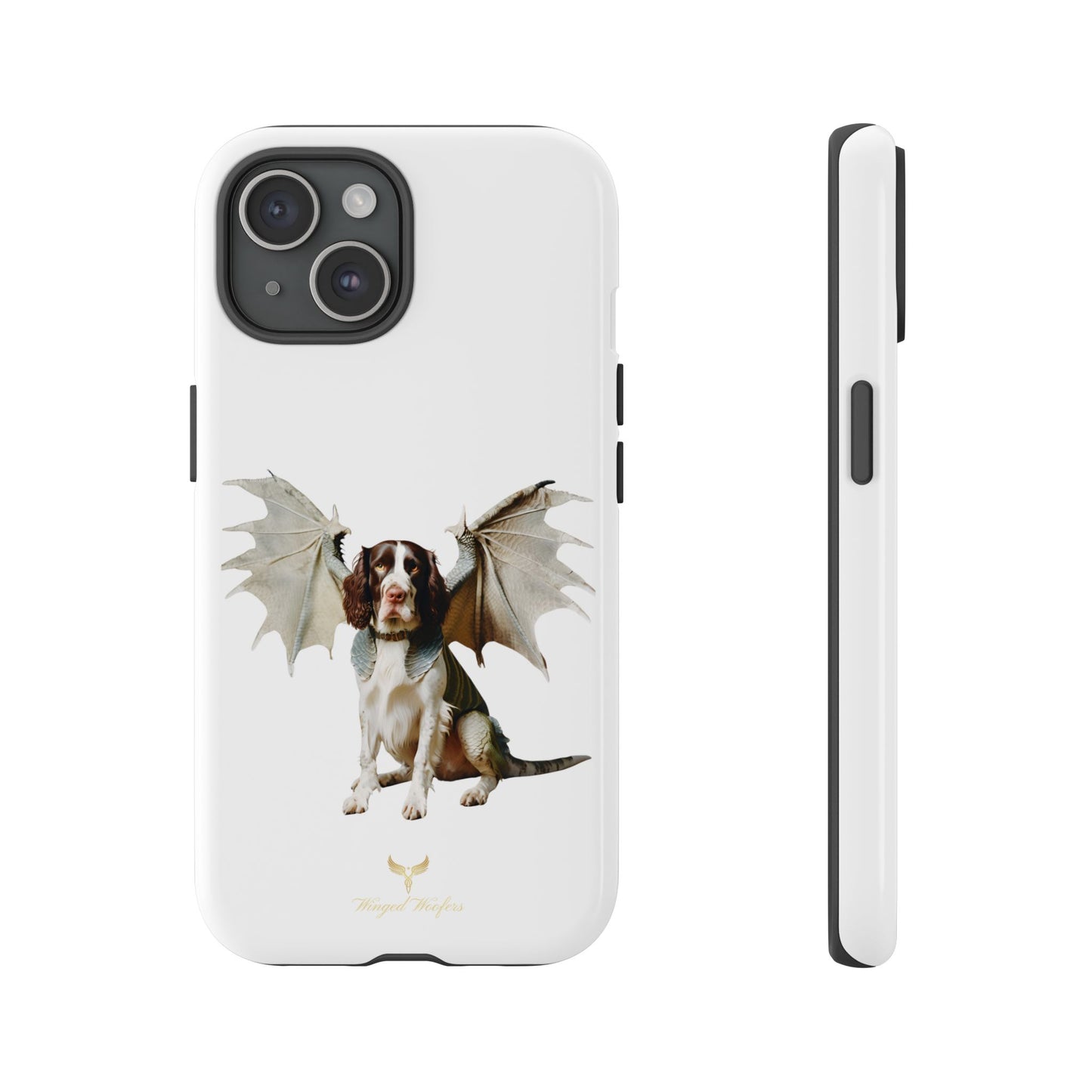 Fantasy Springer Spaniel Dog Phone Case - Tough Cases with Winged Companion Design