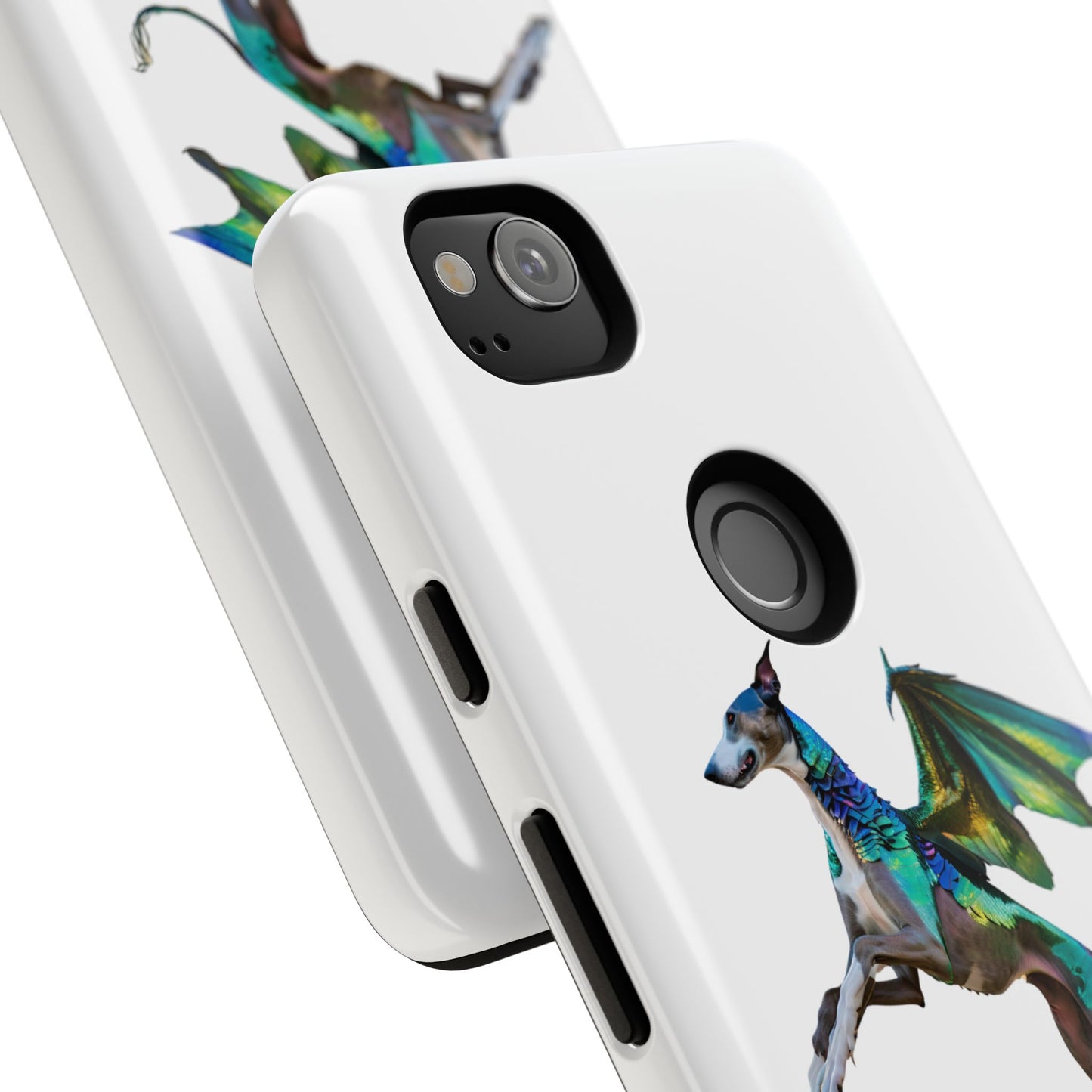 Fantasy Greyhound Dog Phone Case - Whimsical Winged Design for Pet Lovers